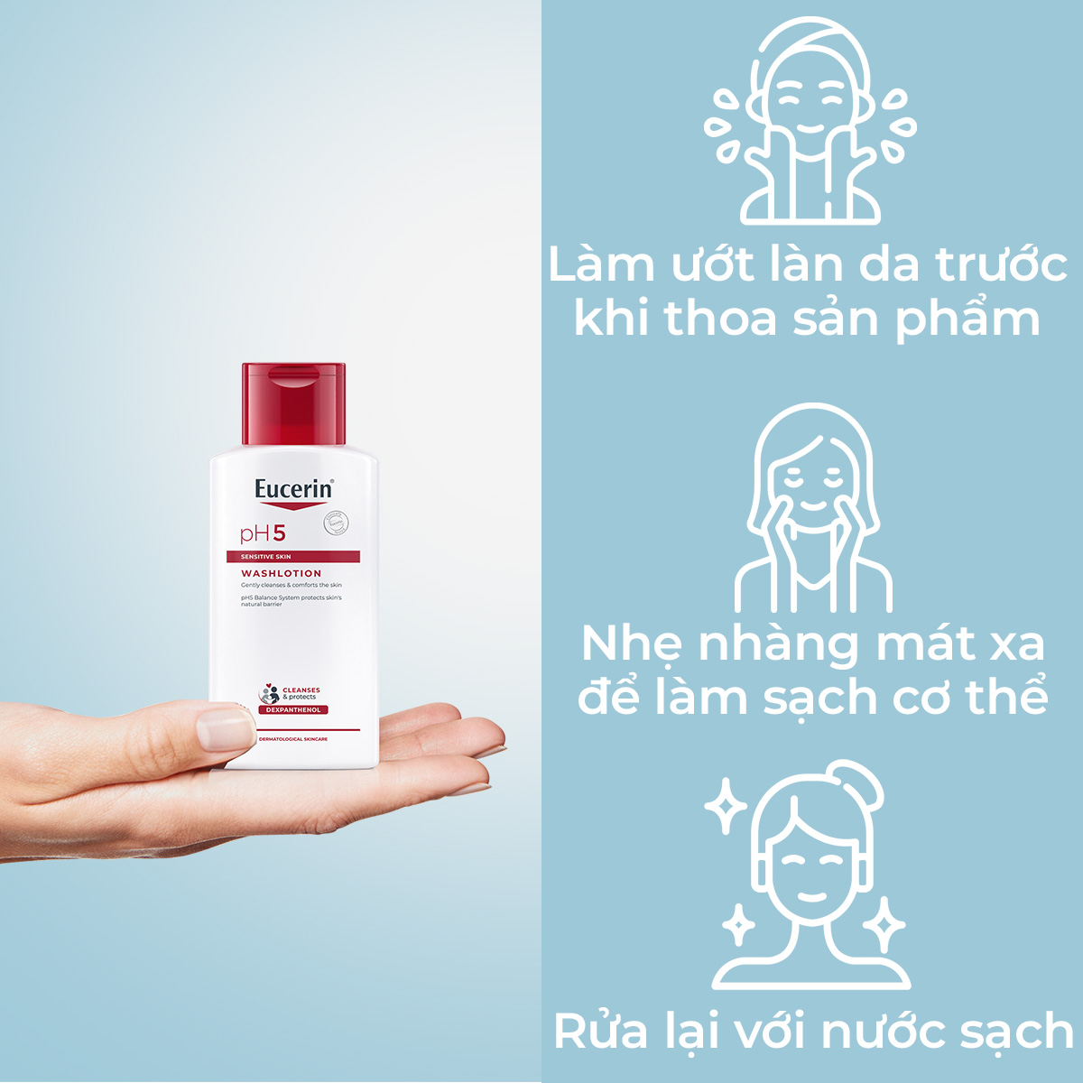 Mô tả Sữa tắm cho da nhạy cảm Eucerin pH5 Washlotion 400ml - 3
