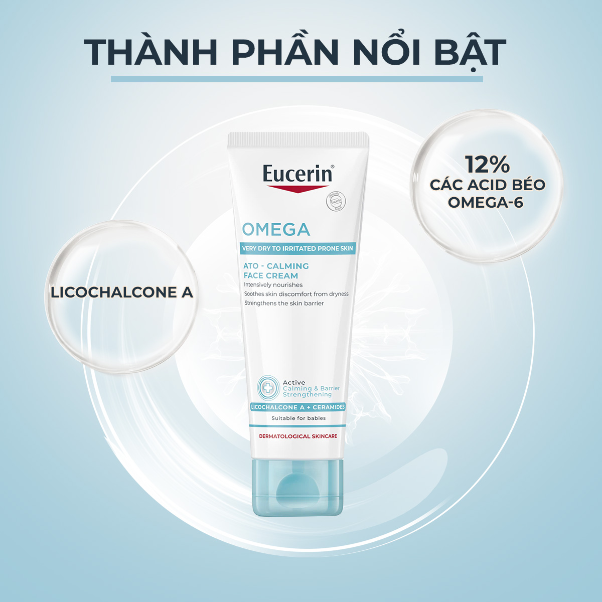 Mô tả Kem dưỡng ẩm chuyên sâu, tái tạo da nhạy cảm Eucerin AtoControl Face Cream 50ml - 1