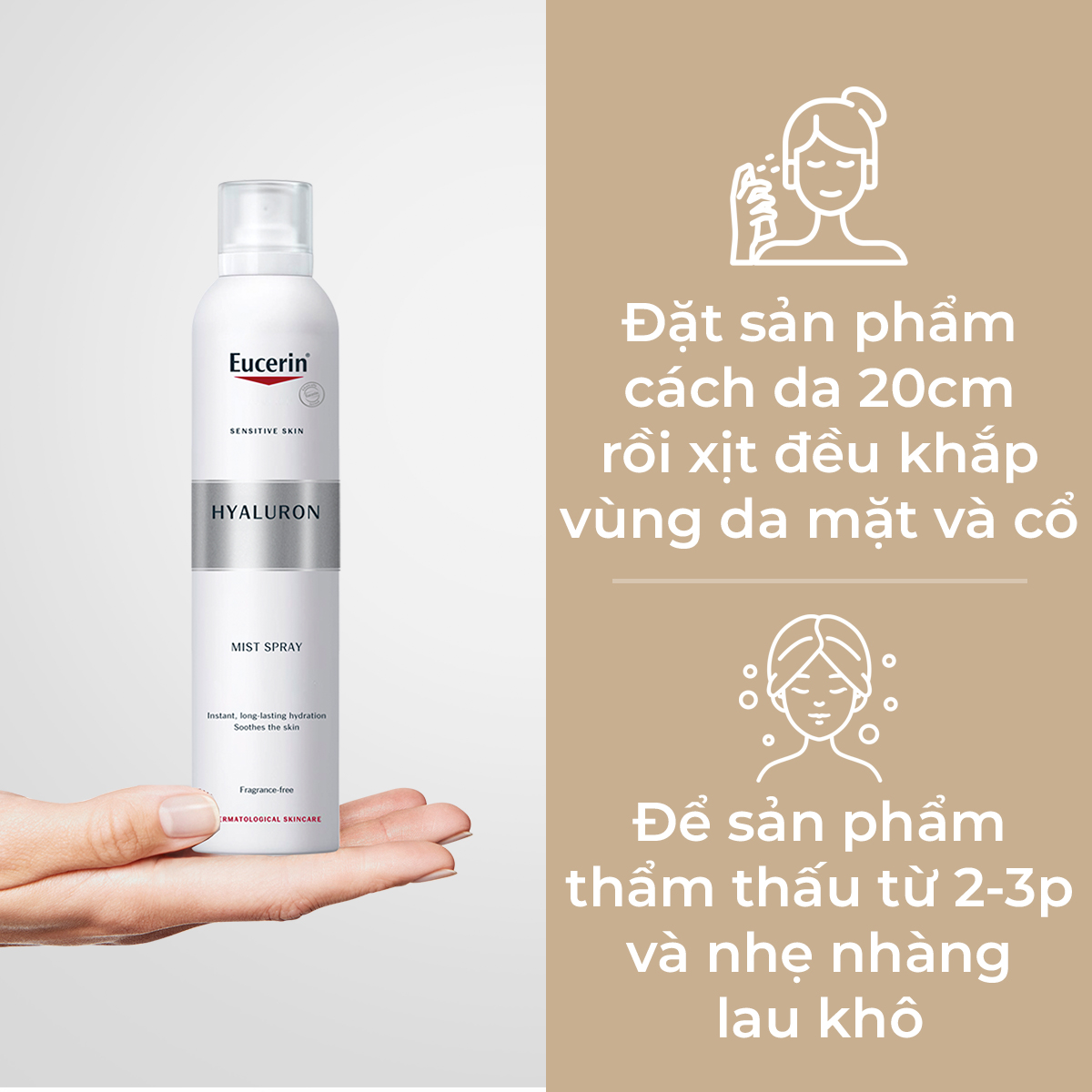 Mô tả Xịt dưỡng ẩm & giảm nếp nhăn Eucerin Hyaluron Mist Spray 150ml - 3