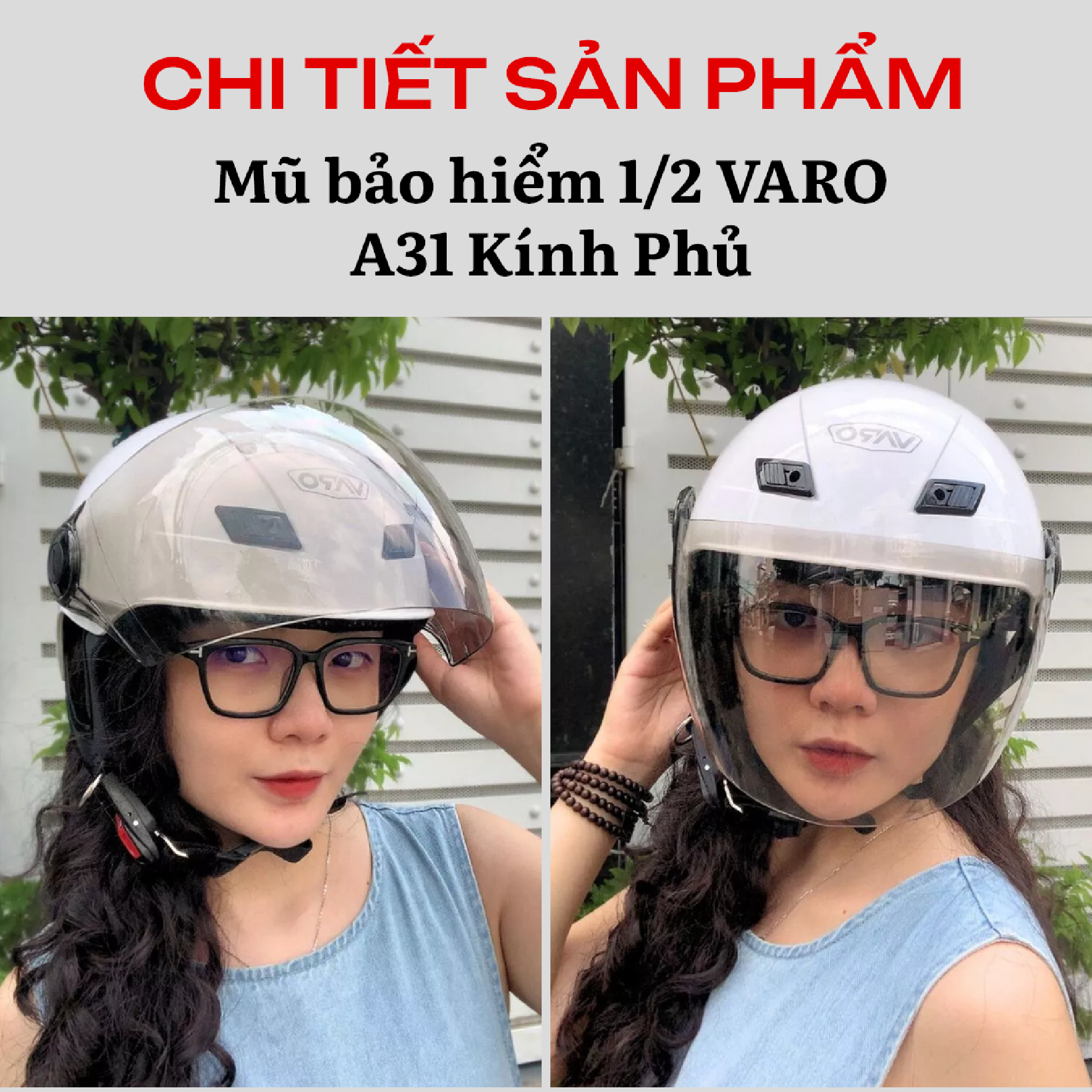 Mũ bảo hiểm Varo A31 Trơn - Hình ảnh 7
