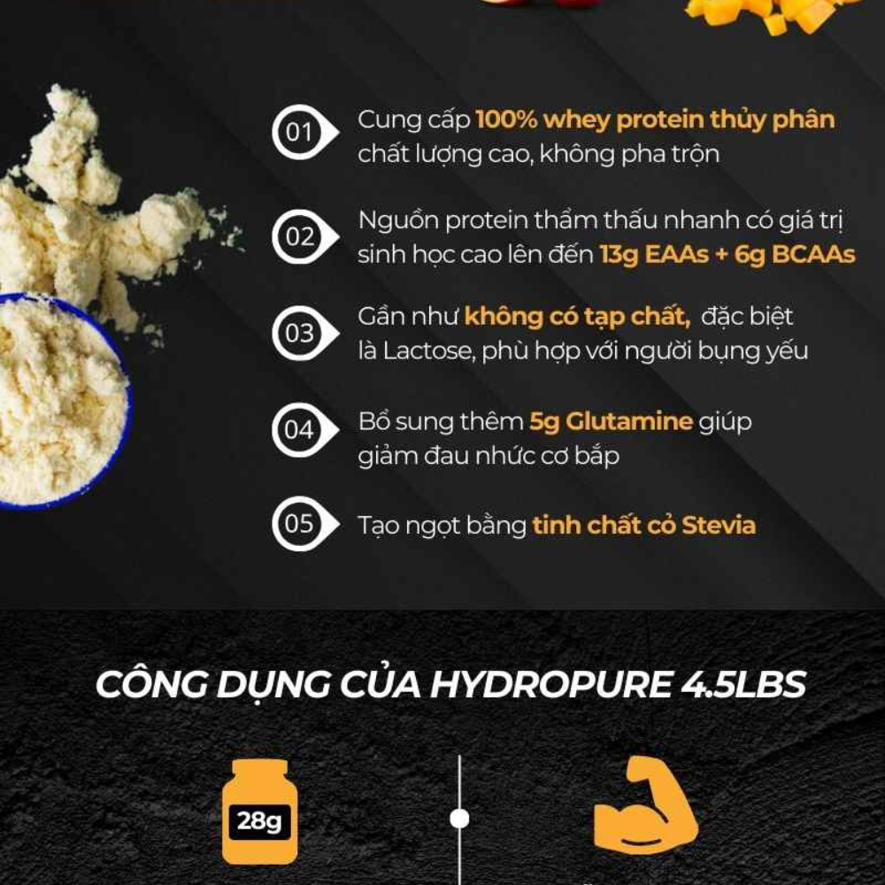 Combo Sữa Tăng Cơ Nutrabolics Hydropure 100% Hydrolyzed 4.5lbs + Amix ...
