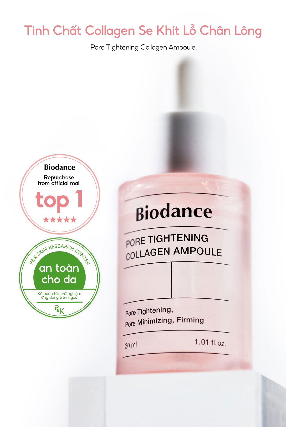 Mô tả BIODANCE Tinh chất Collagen Thu Nhỏ Lỗ Chân Lông Cải Thiện Độ Đàn Hồi Da Pore Tightening Collagen Ampoule 50ml - 1