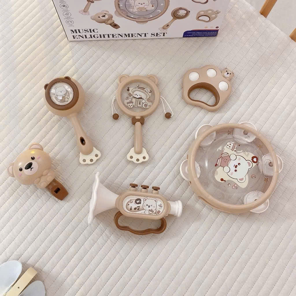 Mô tả Đồ Chơi Xúc Xắc Âm Thanh Cho Bé 6 chi tiết Hình Gấu,Thỏ KidAndMom Nhựa nguyên sinh an toàn cho bé - 3