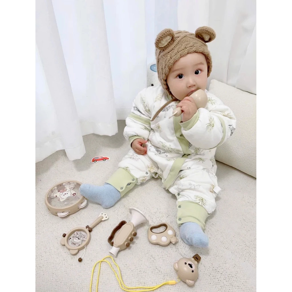 Mô tả Đồ Chơi Xúc Xắc Âm Thanh Cho Bé 6 chi tiết Hình Gấu,Thỏ KidAndMom Nhựa nguyên sinh an toàn cho bé - 12