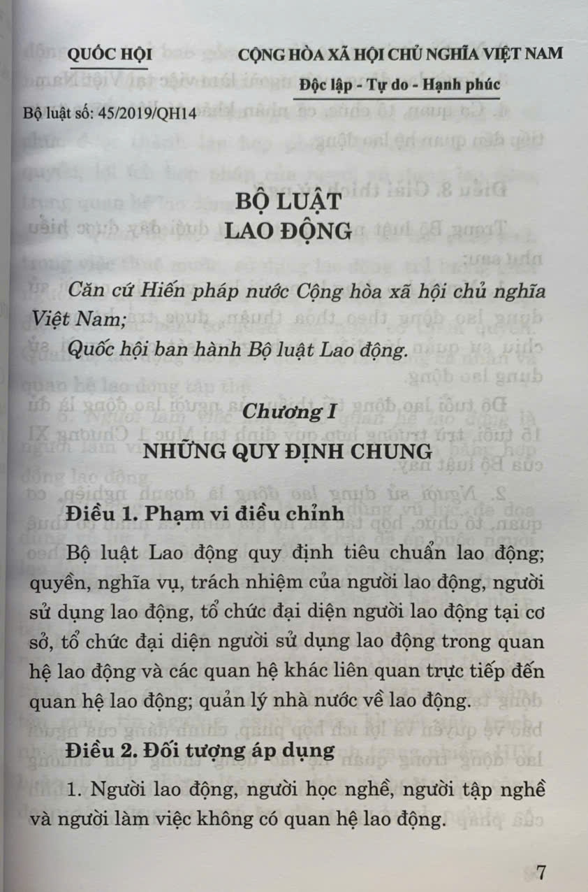 Mô tả Sách- Bộ luật lao động (Hiện hành) - 1