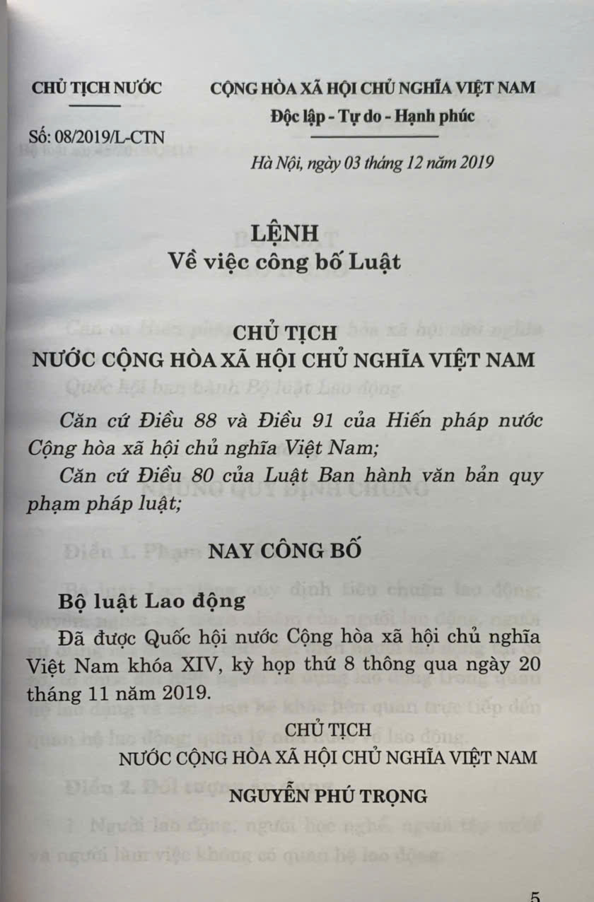 Mô tả Sách- Bộ luật lao động (Hiện hành) - 2