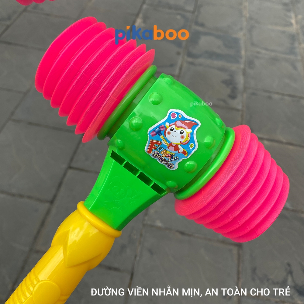 Mô tả Búa nhựa hơi 2 đầu Pikaboo, chất liệu nhựa ABS an toàn, kích thích trí tuệ và tư duy phản xạ của bé - 7
