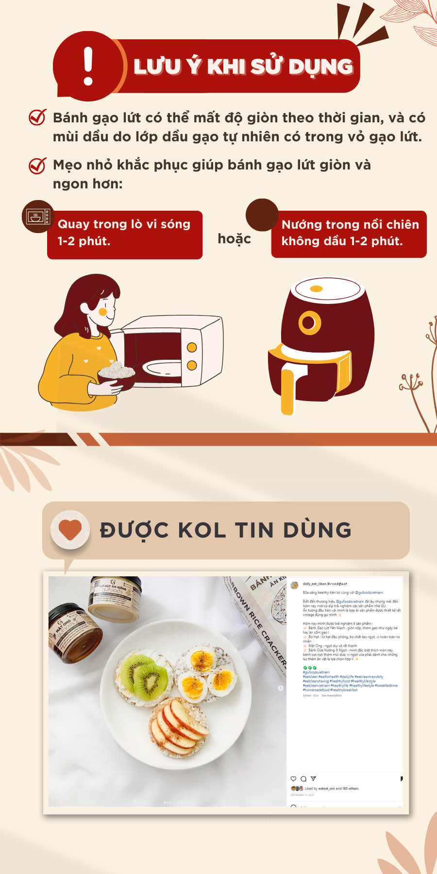 Mô tả Bánh gạo lứt ăn kiêng GUfoods vị Superfoods - Không chiên dầu, Không đường, Eat clean, Healthy, Gym (170g/300g/510g) - 5