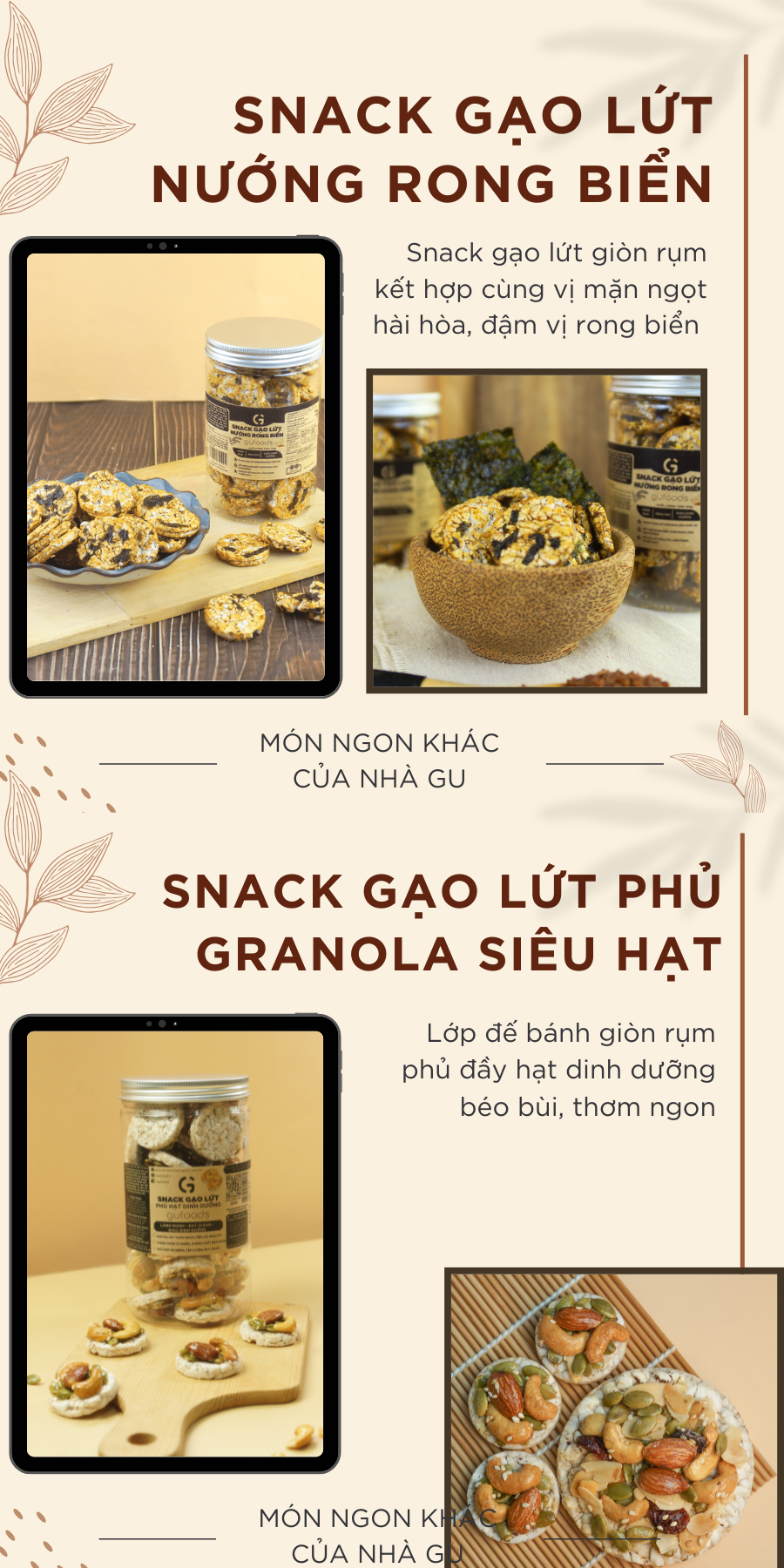 Mô tả Bánh gạo lứt ăn kiêng GUfoods vị Superfoods - Không chiên dầu, Không đường, Eat clean, Healthy, Gym (170g/300g/510g) - 11