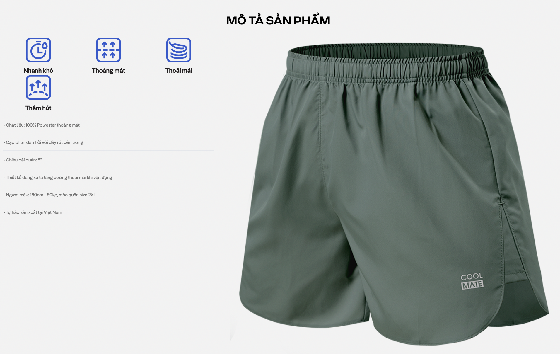 Mô tả Set đồ chạy bộ Áo Thun Nam thể thao Graphic và Quần short Maxcool thoáng khí, thoải mái Coolmate - 3