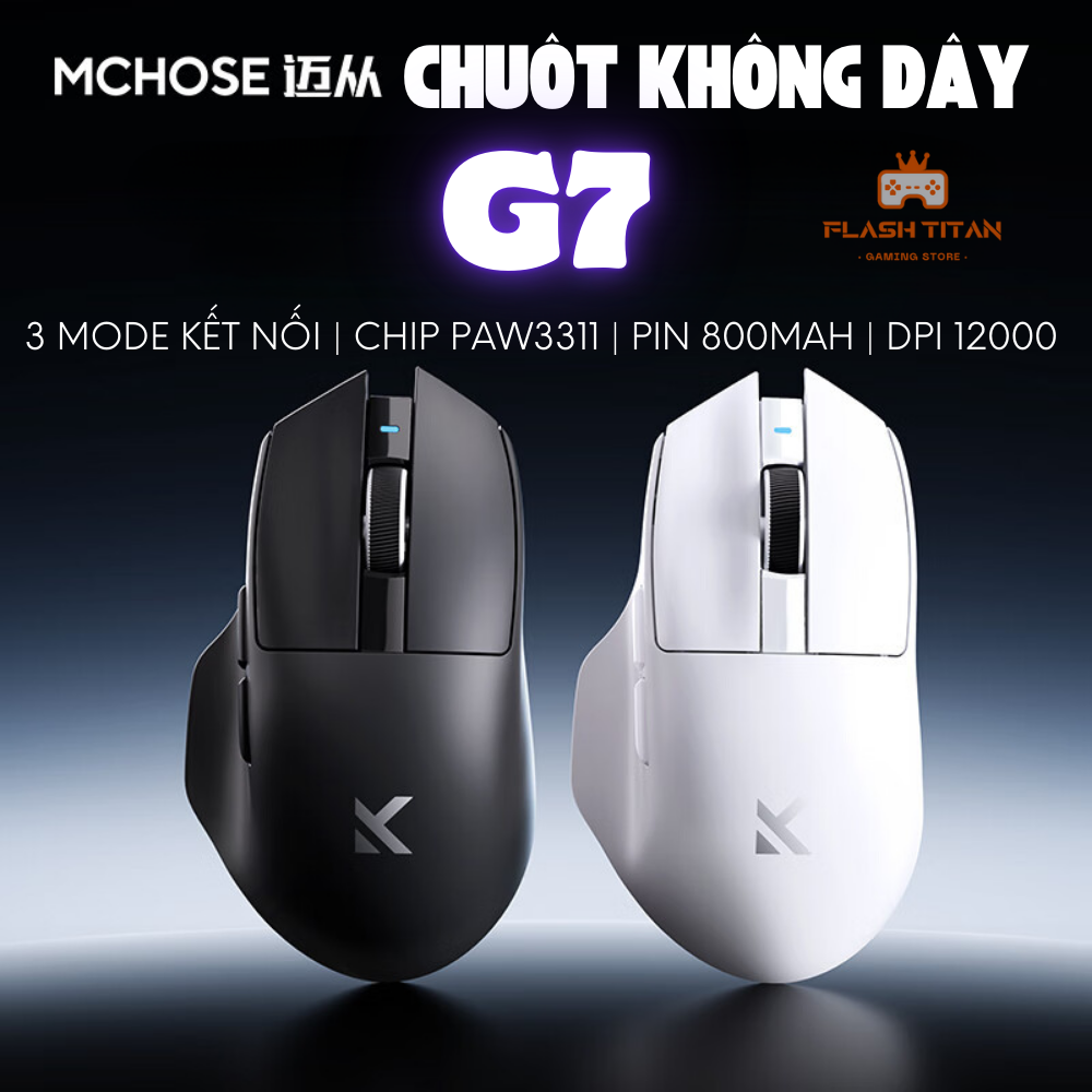 Chuột Máy Tính Không Dây Mchose G7 - Chip PAW3311 Mạnh Mẽ - Pin
