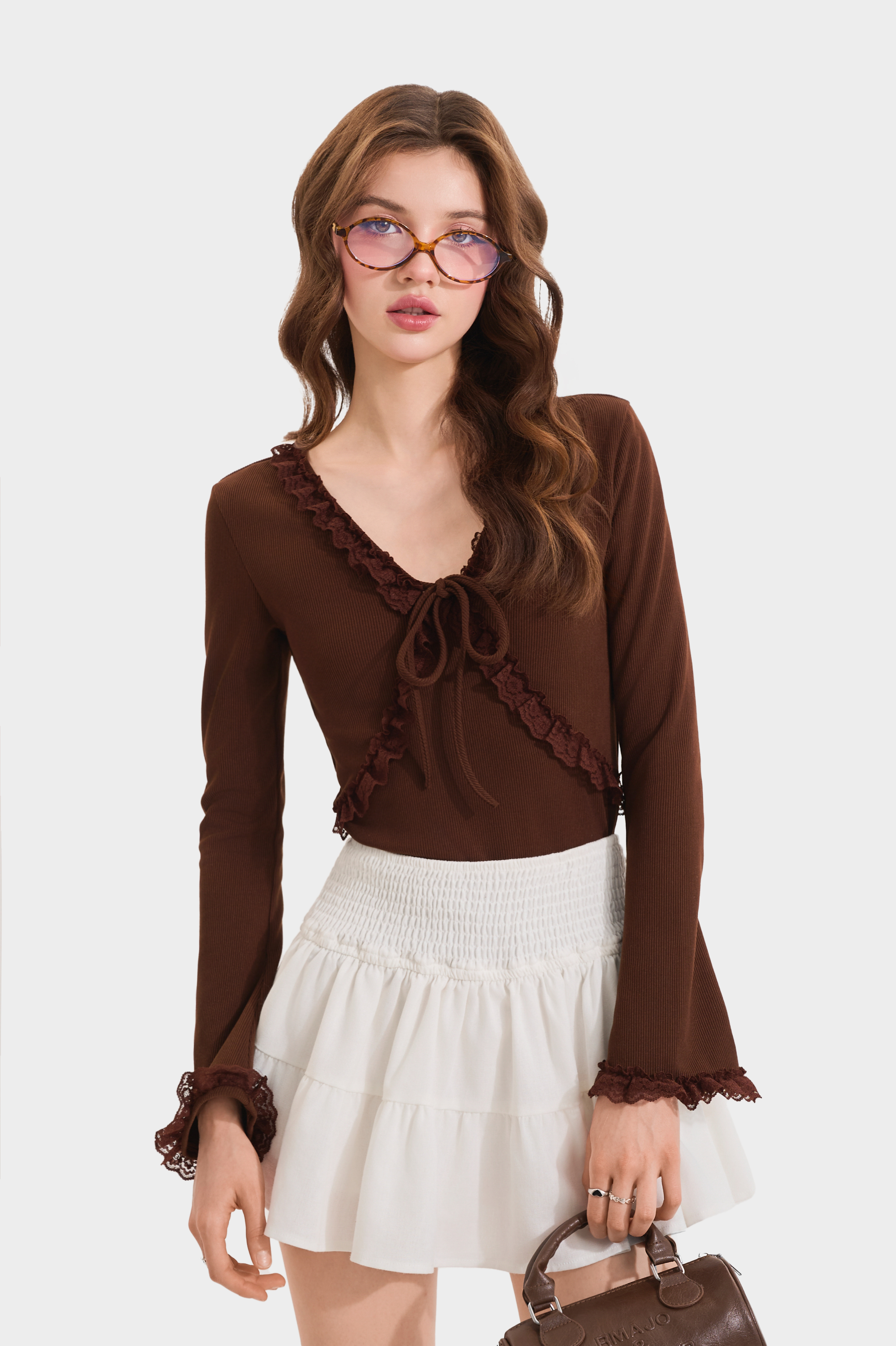 Mô tả Áo Thun Kiểu Nữ MARC FASHION Form Ôm Tay Dài  Phối Viền - FAQH100524 - 2