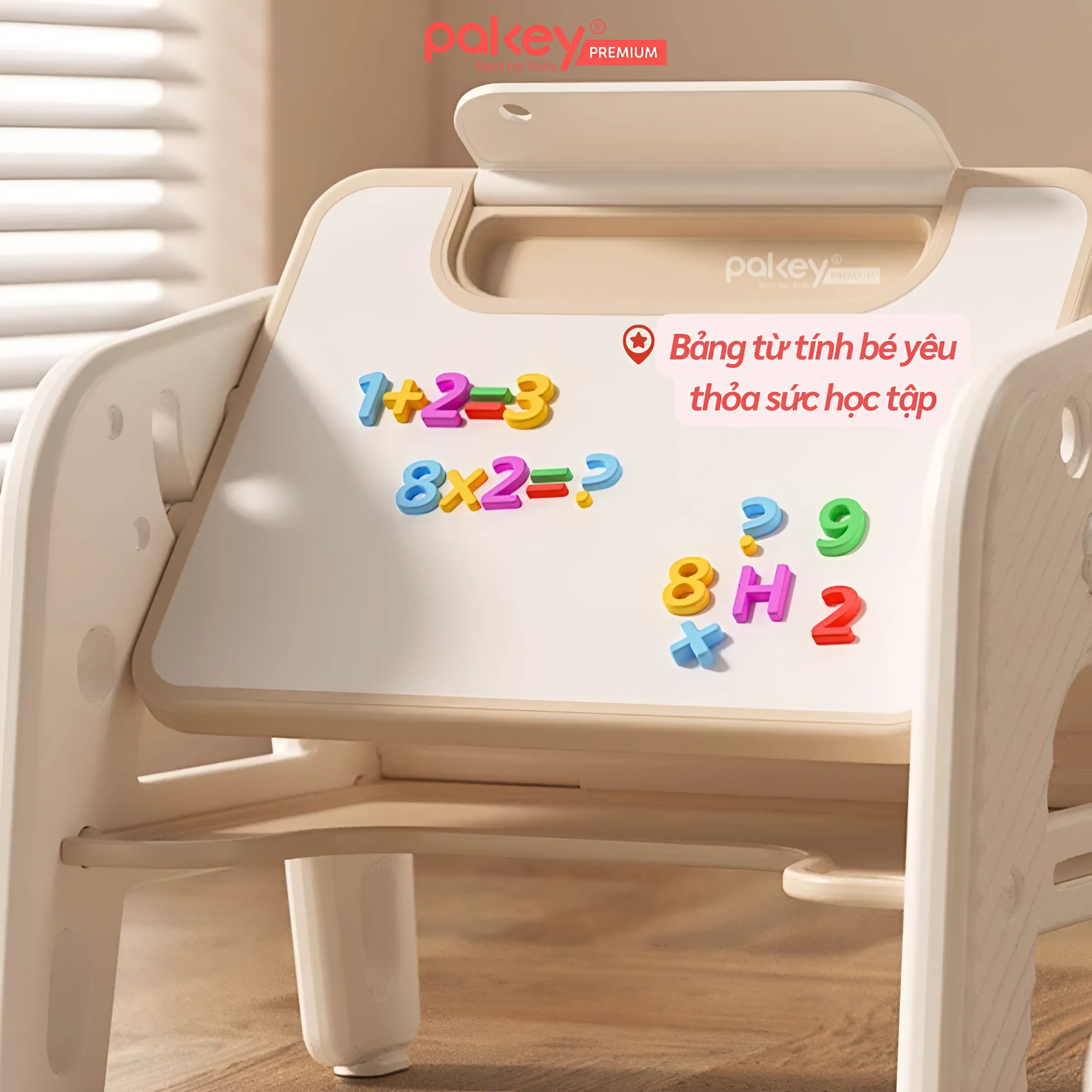 Mô tả Bộ Bàn Ghế Pakey Đa Năng Tích Hợp Nhiều Trò Chơi Cho Bé, Bàn Học Có Bảng Vẽ, Hộc Bàn Lớn Cho Trẻ Em - 5