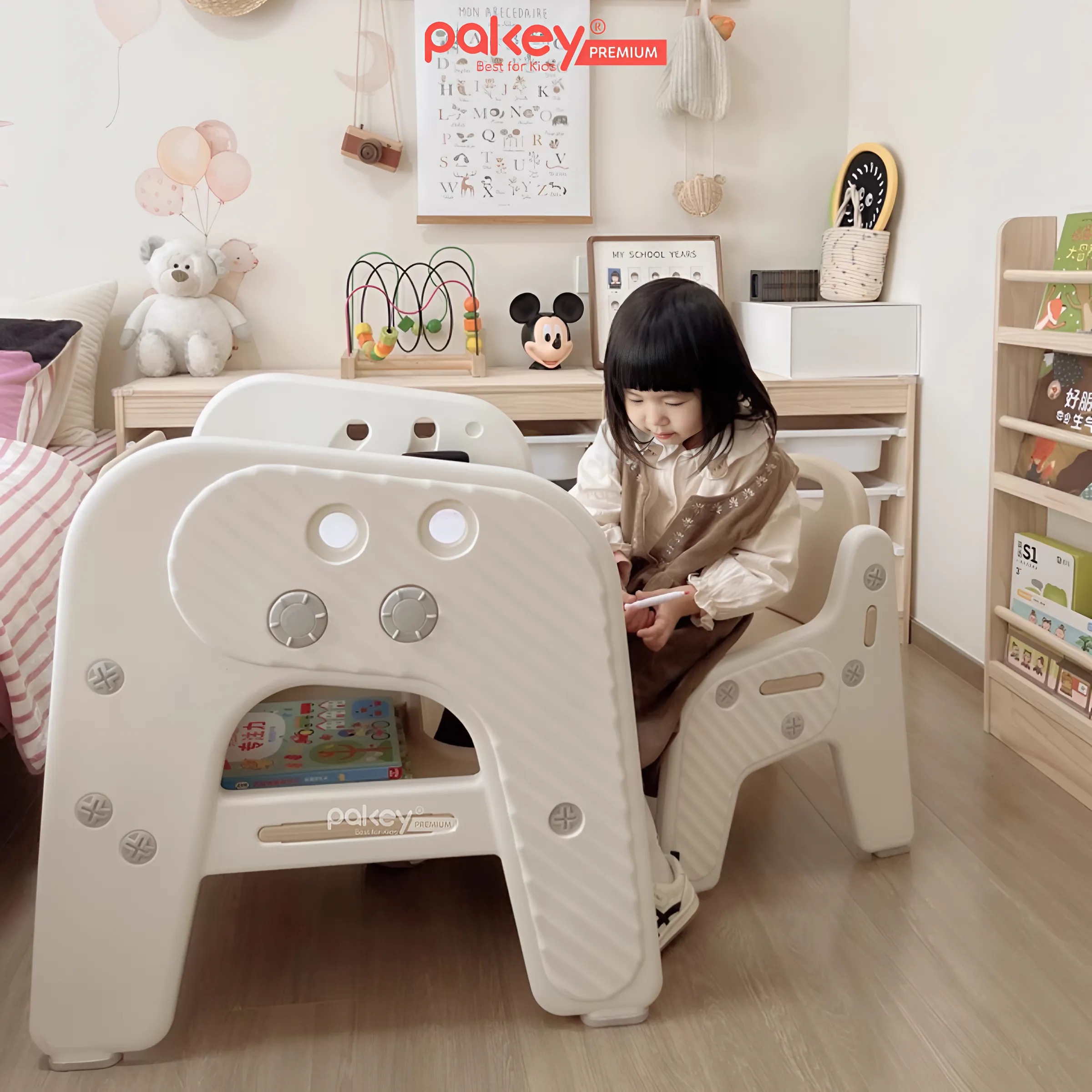 Mô tả Bộ Bàn Ghế Pakey Đa Năng Tích Hợp Nhiều Trò Chơi Cho Bé, Bàn Học Có Bảng Vẽ, Hộc Bàn Lớn Cho Trẻ Em - 9