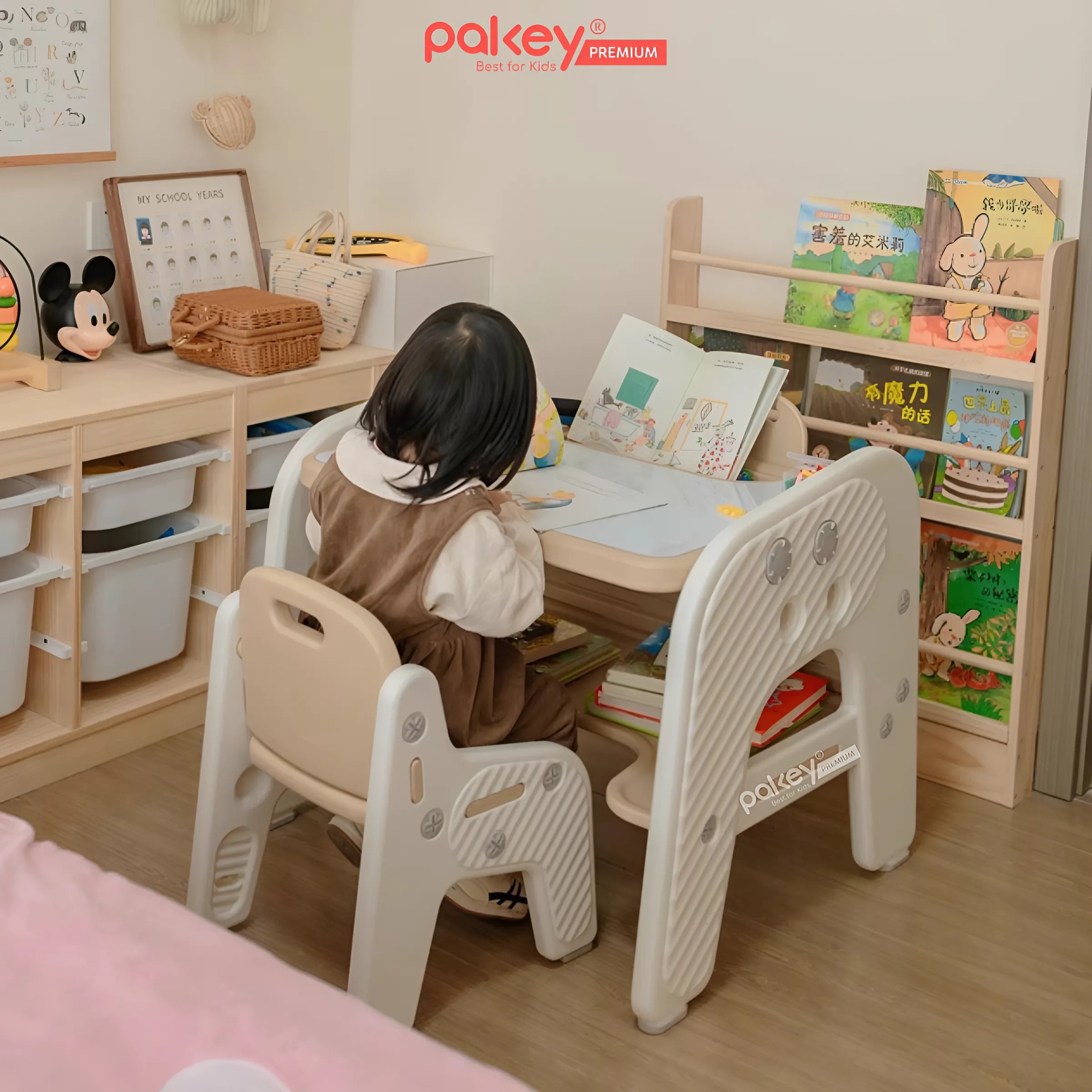 Mô tả Bộ Bàn Ghế Pakey Đa Năng Tích Hợp Nhiều Trò Chơi Cho Bé, Bàn Học Có Bảng Vẽ, Hộc Bàn Lớn Cho Trẻ Em - 11