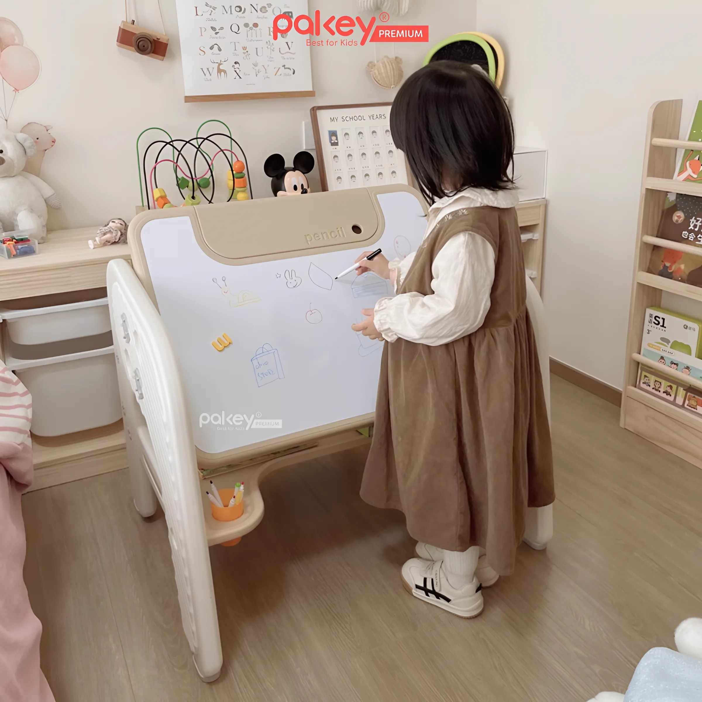 Mô tả Bộ Bàn Ghế Pakey Đa Năng Tích Hợp Nhiều Trò Chơi Cho Bé, Bàn Học Có Bảng Vẽ, Hộc Bàn Lớn Cho Trẻ Em - 12