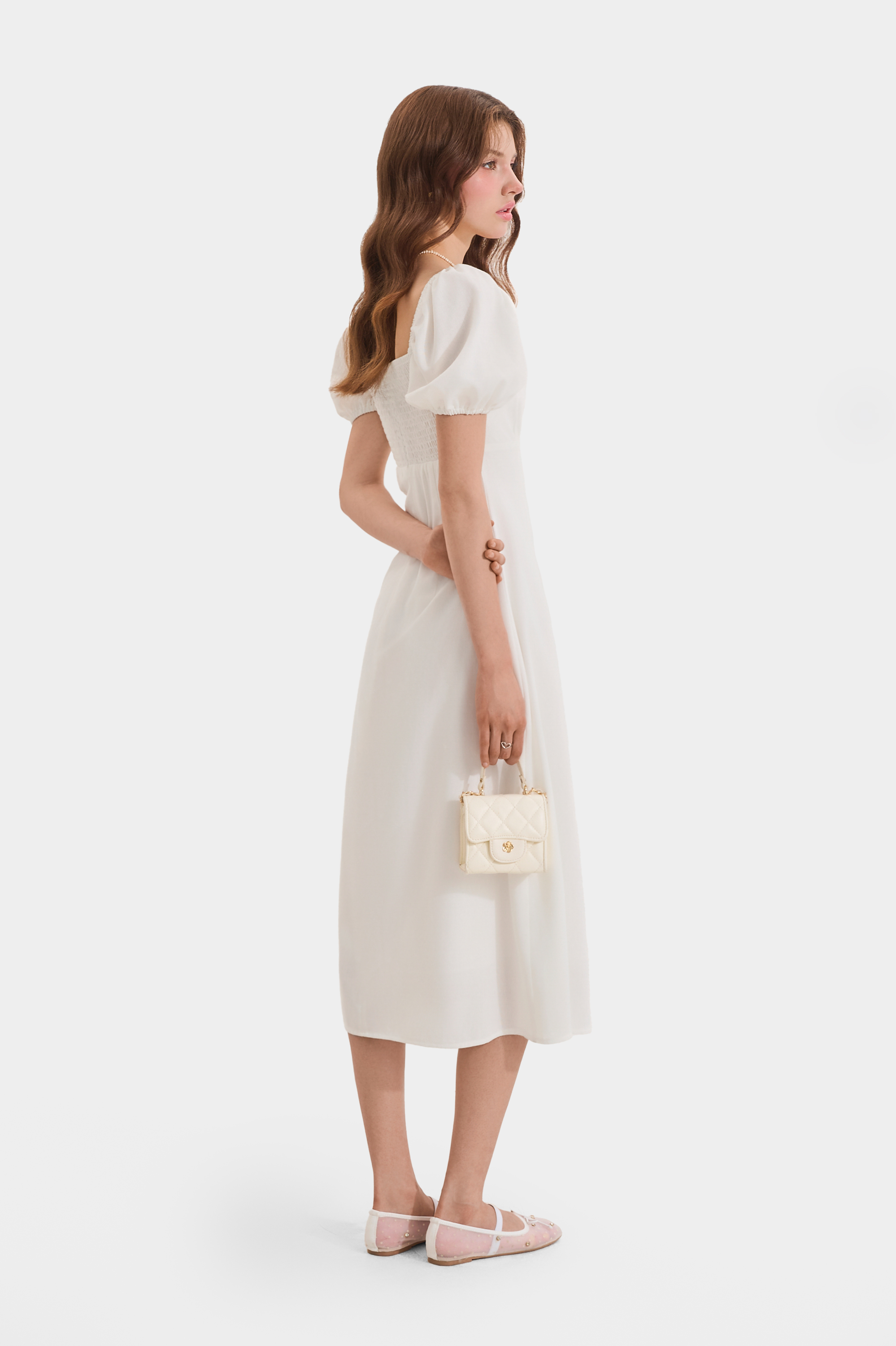 Mô tả Đầm Linen Cổ Vuông MARC FASHION Tay Phồng Smocking Lưng - FASH020525 - 7