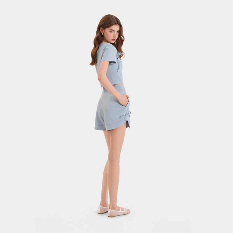 Mô tả Áo Croptop Kiểu Nữ MARC FASHION Tay Ngắn Cổ Vuông Đính 2 Nơ - FASH021125 - 7