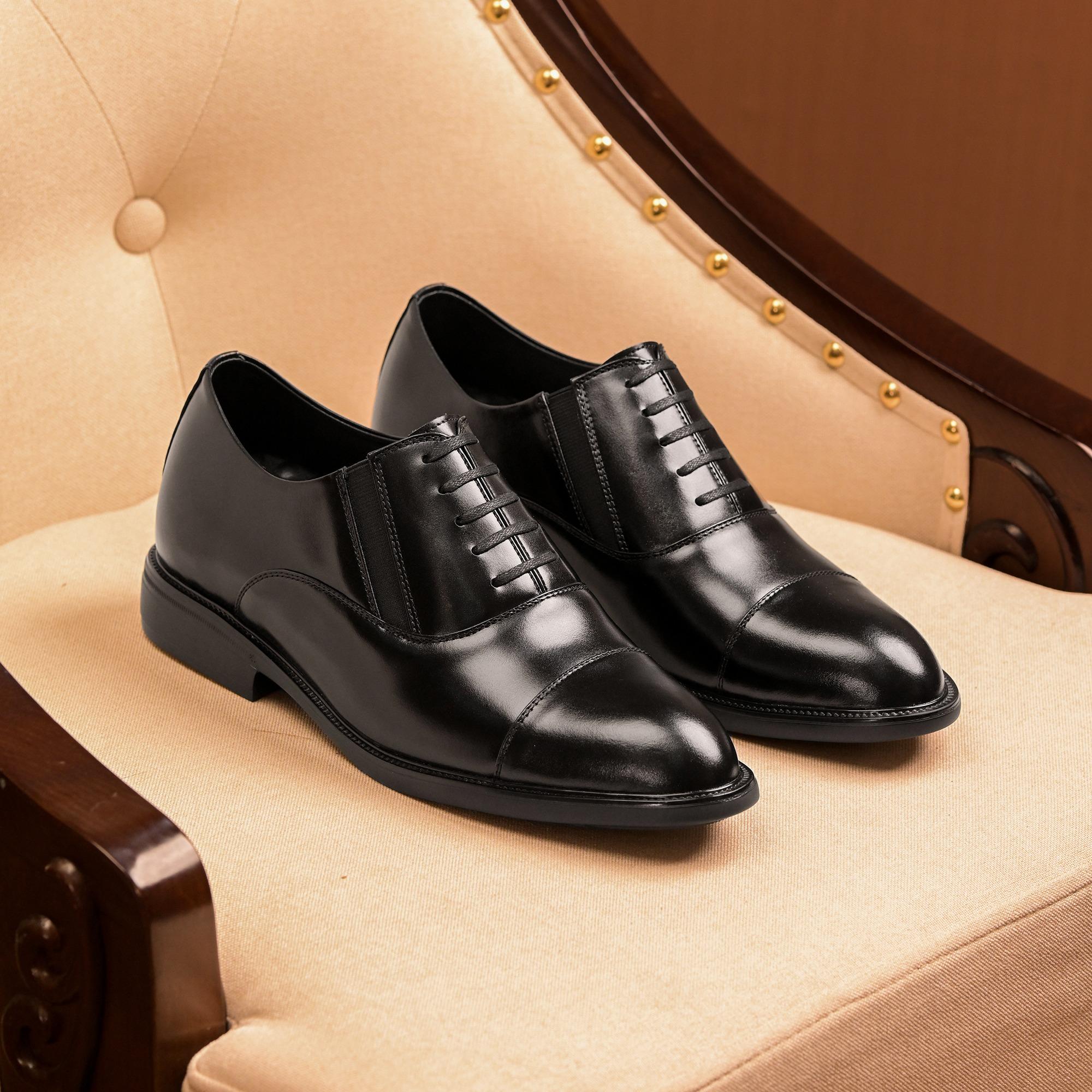 Mô tả Giày công sở tăng chiều cao Oxford SMARTMEN KHÔNG CẦN buộc dây, siêu nhẹ SD-03 Đen - 2