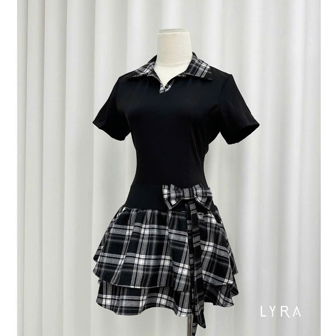 Mô tả LYRA - Váy phối sơ mi đính nơ bên hông thanh lịch nữ tính  LWNVD042 - 2