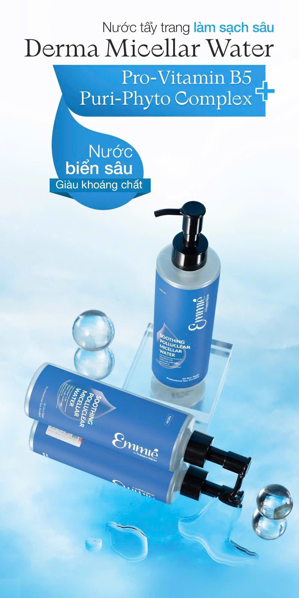 Mô tả MUA 1 TẶNG 1 Nước Tẩy Trang Emmié by happySkin Soothing Polluclear Micellar Water 220ml - 2
