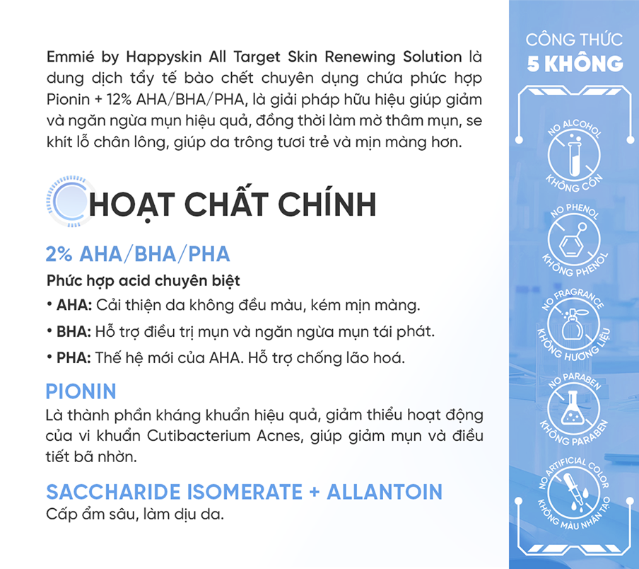 Mô tả [KOL LIVE] Dung Dịch Tẩy Tế Bào Chết All Target Skin Renewing Solution Pionin + 12% AHA/BHA/PHA 120ml - 2