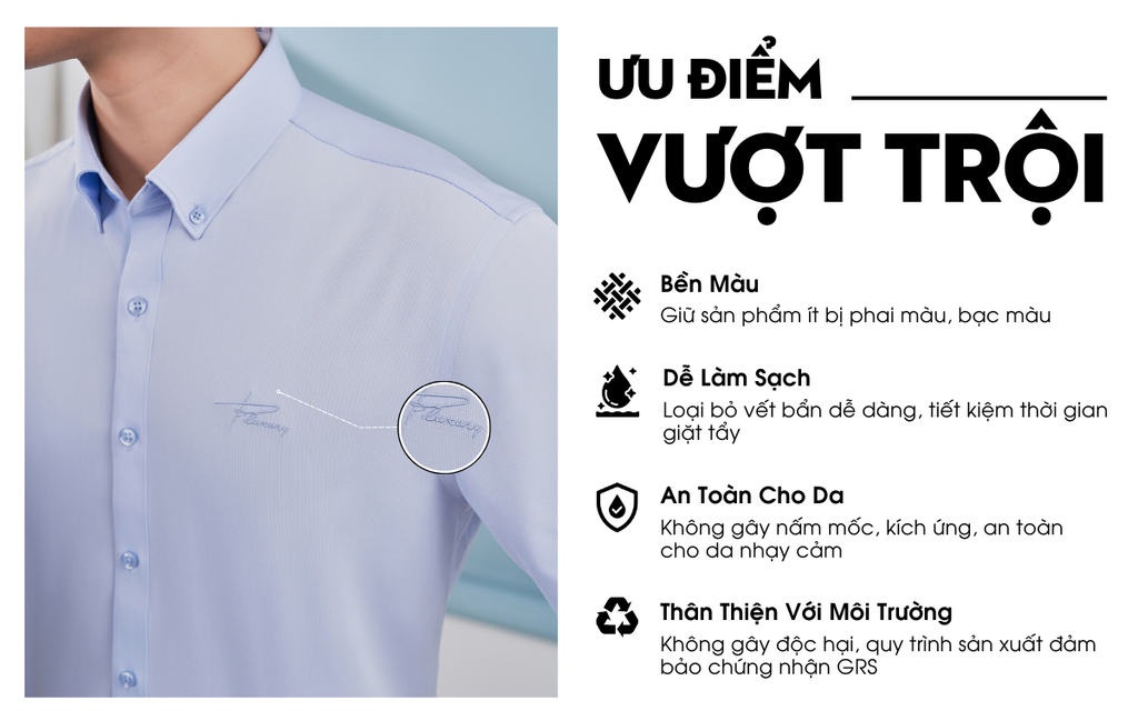 Mô tả Áo Sơ Mi Cộc Tay 8SMCB400 Biluxury Form Casual Thoải Mái Kháng Khuẩn Bền Màu - 4