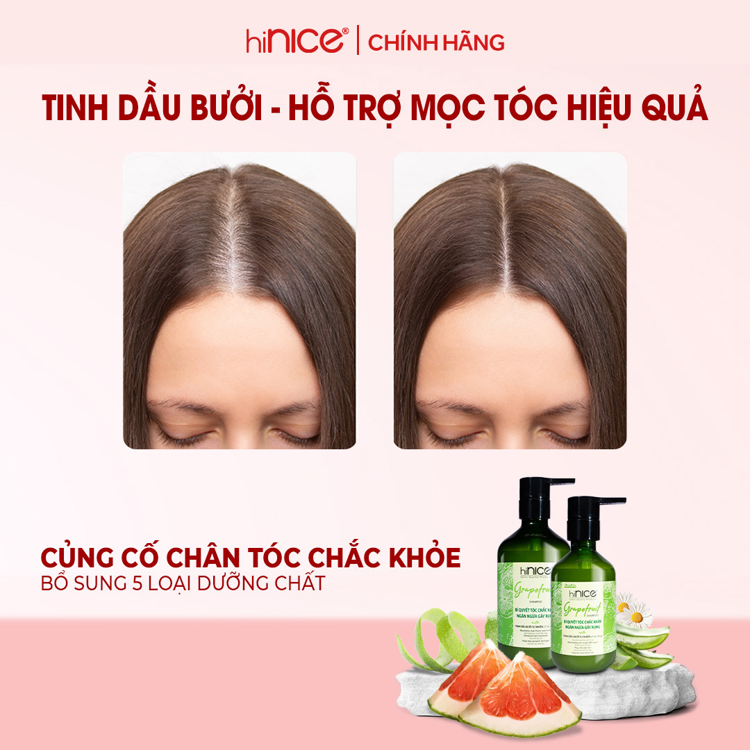 Mô tả Dầu Gội Bưởi Hỗ Trợ Mọc Tóc Giảm Gãy Rụng Chẻ Ngọn hiNICE Grapefruit Shampoo - 1