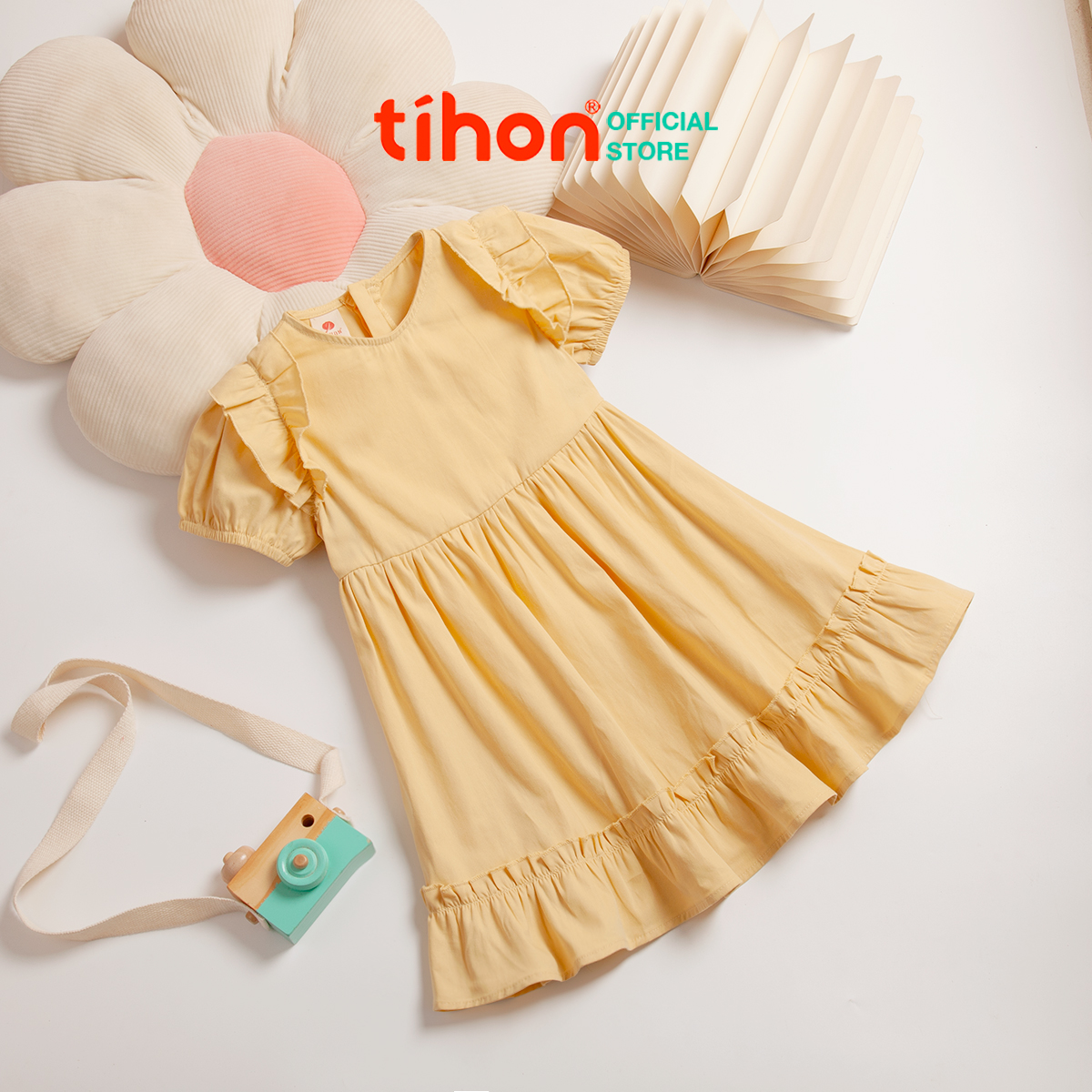 Thiết kế váy bé gái Tihon dáng xòe