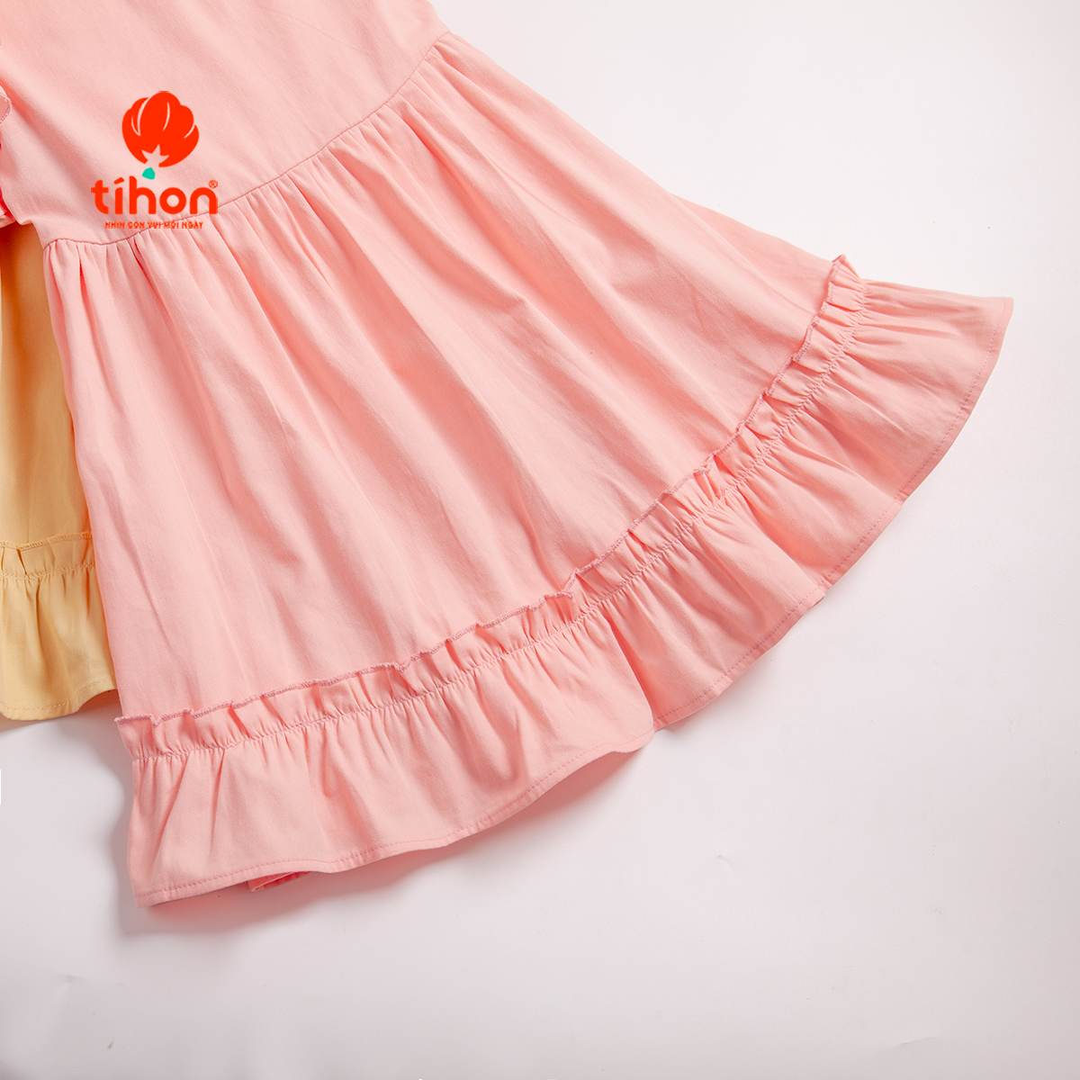 Mô tả Váy cho bé gái TIHON cao cấp chất liệu thô nhún bèo dễ thương VT0786069 - 9