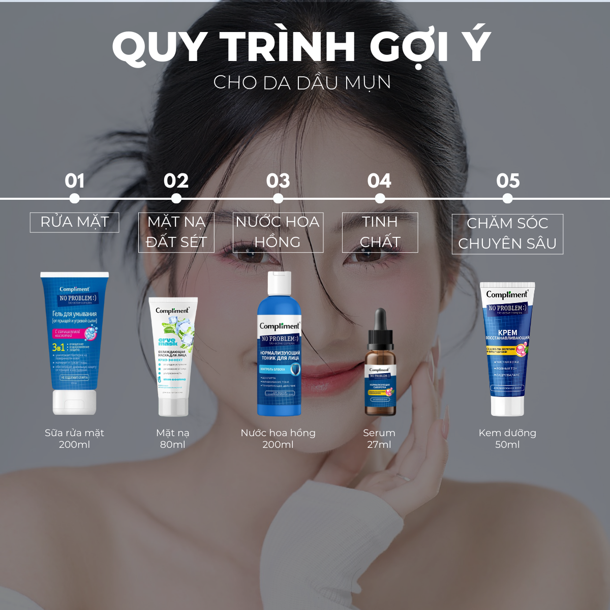 Mô tả Mặt Nạ Đất Sét Compliment No Problem 80ml - 8