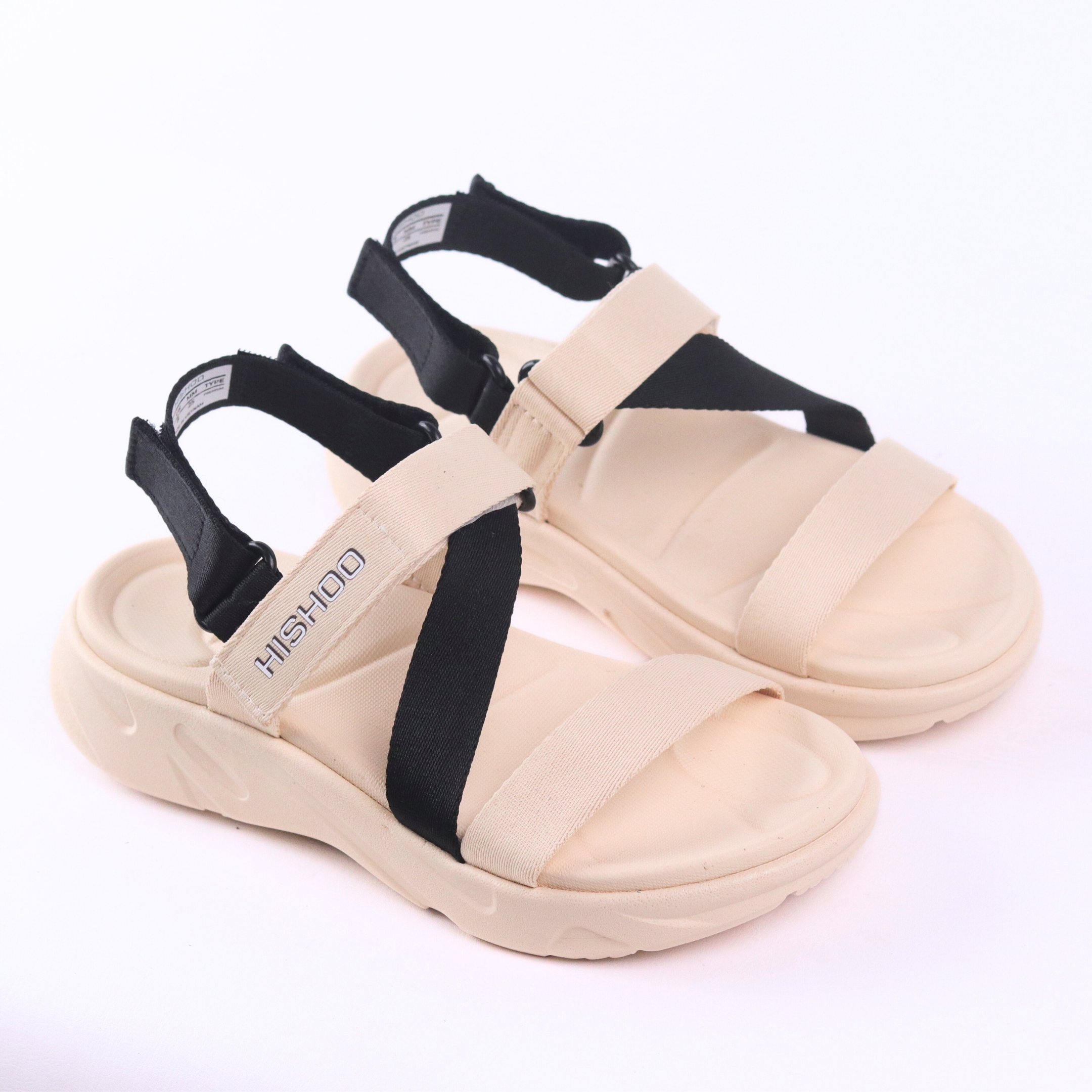Mô tả Giày Sandal Dù Sport Nhẹ Êm Đi Học Đi Làm Đi Chơi Đế Cao 4 Cm Xé dán quai chéo quai dù nam, nữ HISHOO F001 - 10