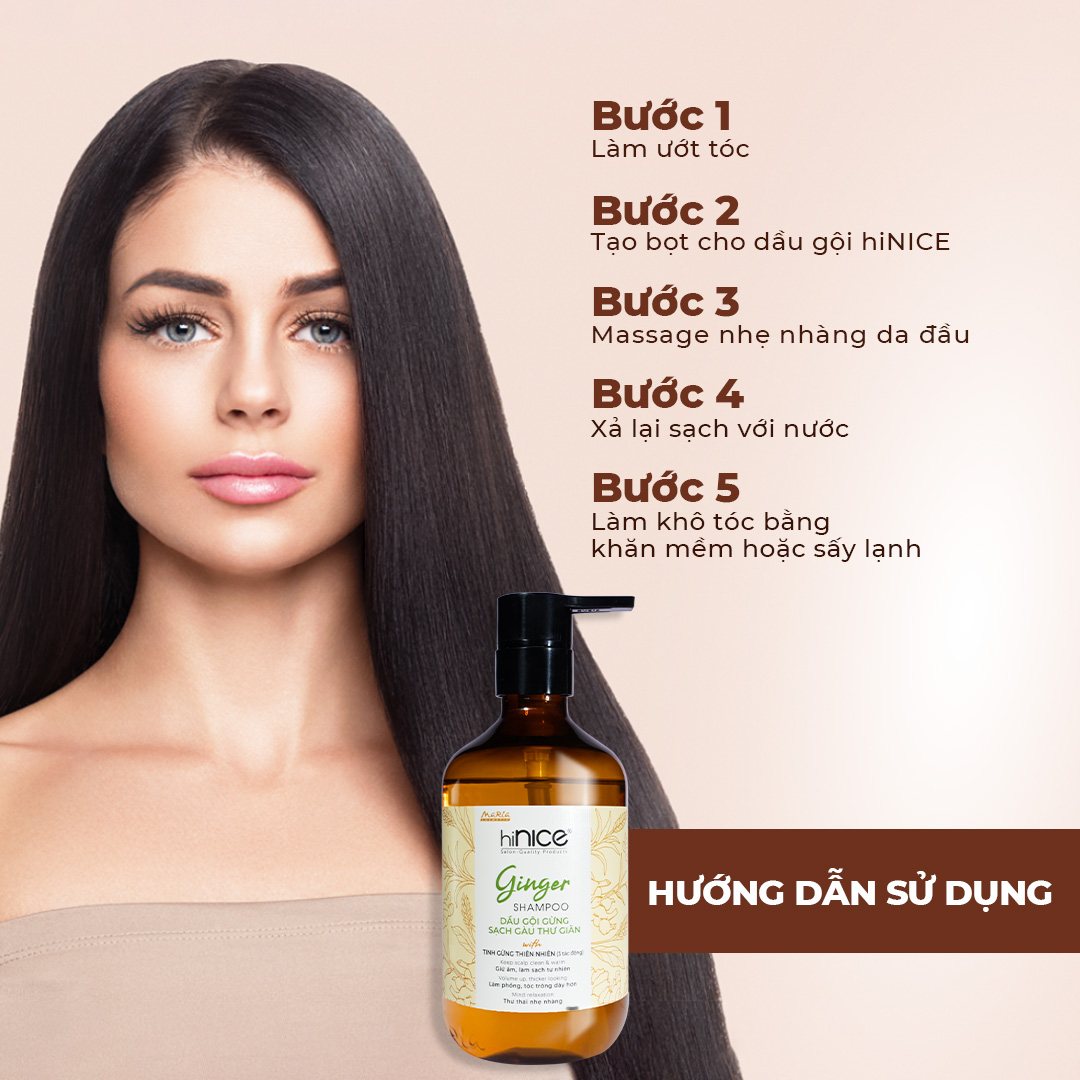 Mô tả Dây Dầu Gội Tinh Dầu Gừng Thiên Nhiên hiNICE Ginger Shampoo Hỗ Trợ Giữ Ẩm, Sạch Gàu Da Đầu - 4