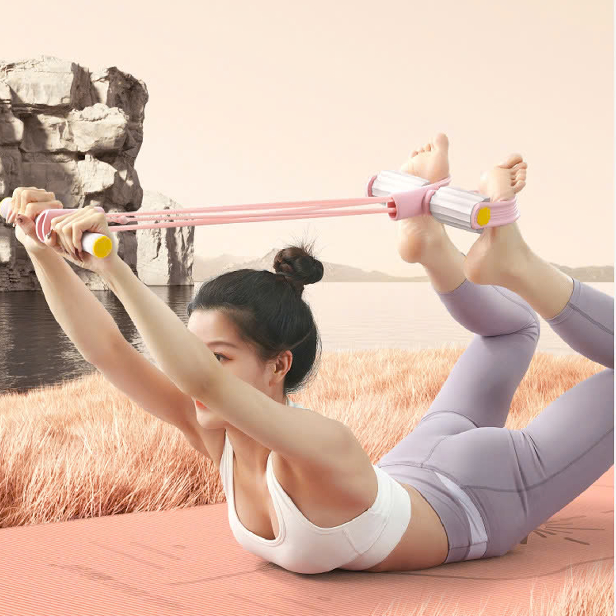 Mô tả Dây Tập Bụng, Dây Kéo Đàn Hồi Kháng Lực 4 Ống, 6 Ống Cao Su Tập Gym Toàn Thân Tại Nhà Chính Hãng Amalife - 9