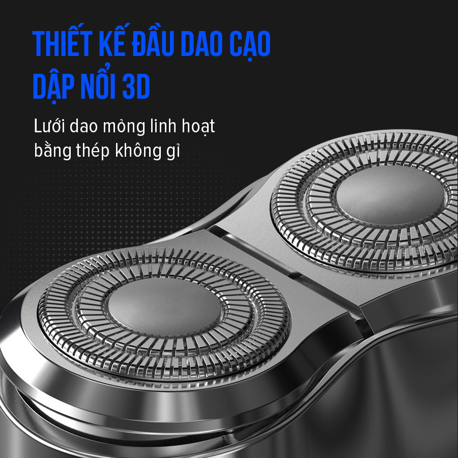 Mô tả máy cạo râu điện coclear HS208, Lưới dao kép 3D, sạc qua type-C, cạo ướt hay khô điều được, bảo hành 1 năm, sạc nhanh - 3