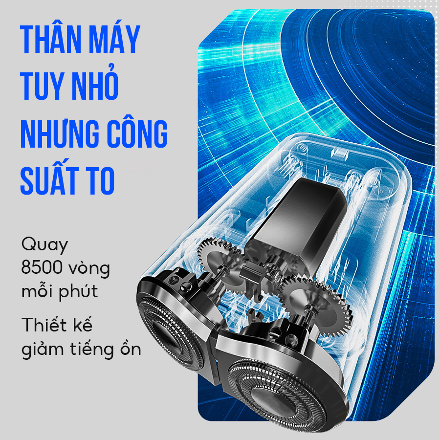 Mô tả máy cạo râu điện coclear HS208, Lưới dao kép 3D, sạc qua type-C, cạo ướt hay khô điều được, bảo hành 1 năm, sạc nhanh - 5