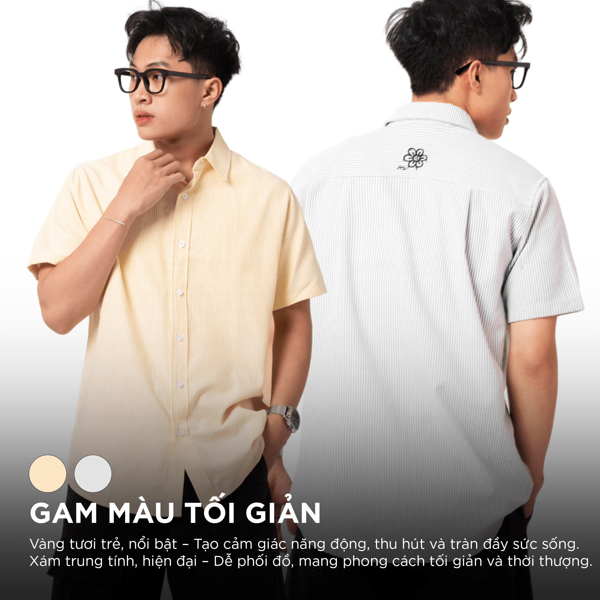 Mô tả Áo sơ mi nam mùa hè sọc oxford VERTICAL ngắn tay CAPMAN CLUB, phom rộng trẻ trung thoải mái - 4