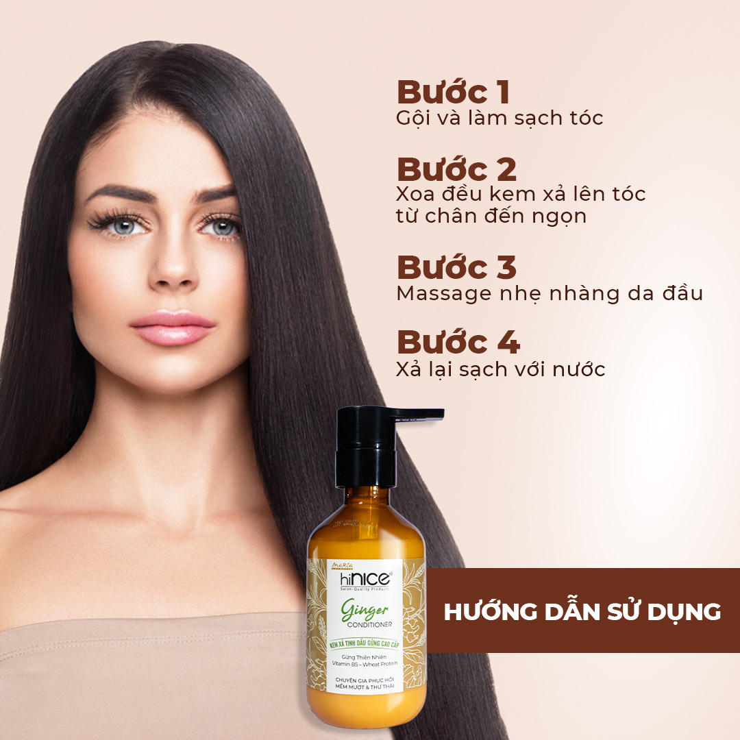Mô tả Kem Xả Tinh Dầu Gừng Thiên Nhiên hiNICE Ginger Conditioner Hỗ Trợ Phục Hồi Tóc Khô Xơ, Chẻ Ngọn - 5