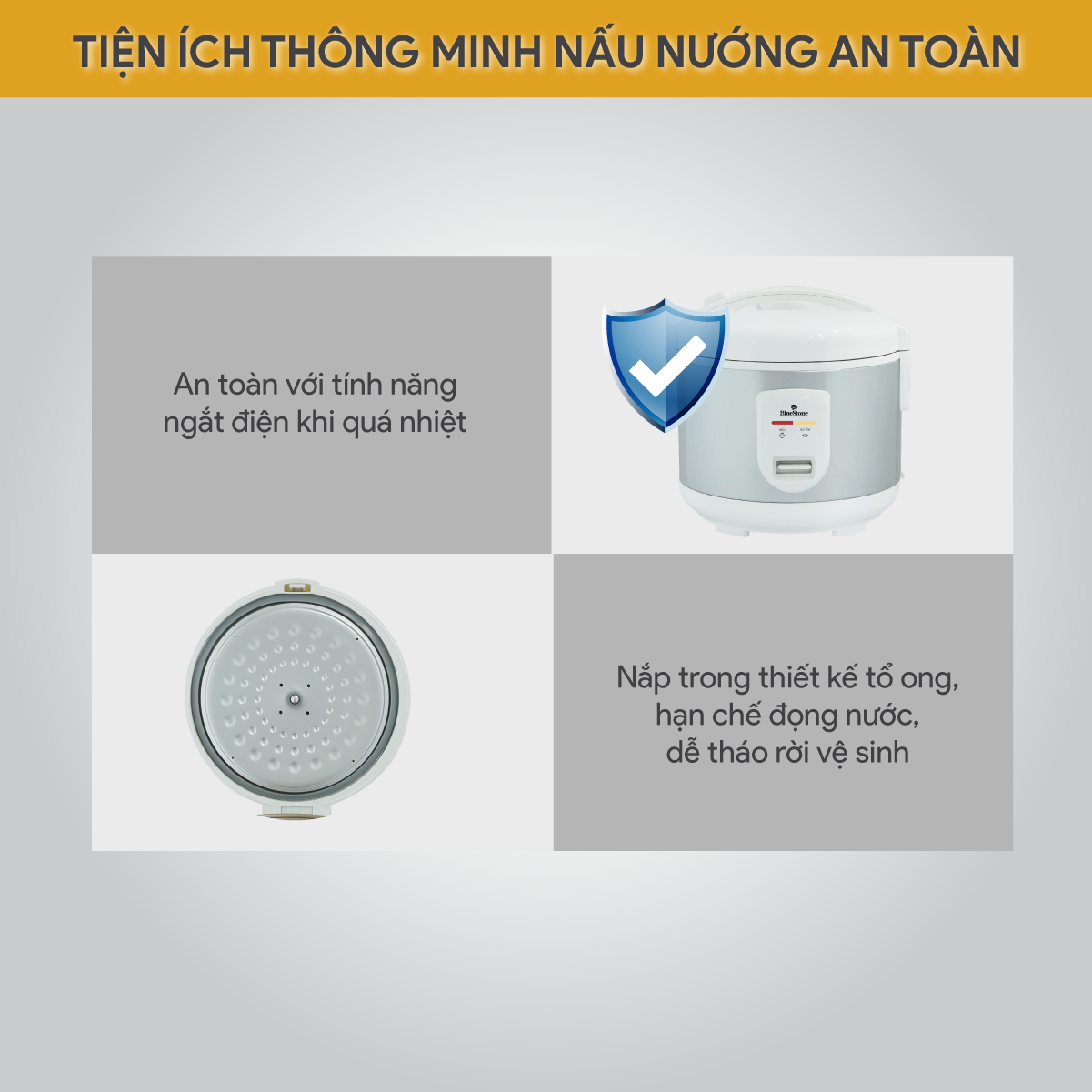 Mô tả Nồi Cơm Nắp Gài BlueStone RCB-5527 - 1,8 lít - 700W Lòng dày 1,5mm - 5