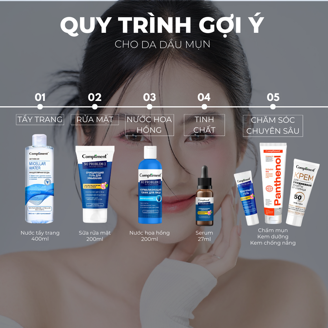 Mô tả Sữa Rửa Mặt Compliment No Problem Giúp Làm Sạch Sâu, Hỗ Trợ Giảm Mụn, Không Khô Da 200ml - 8