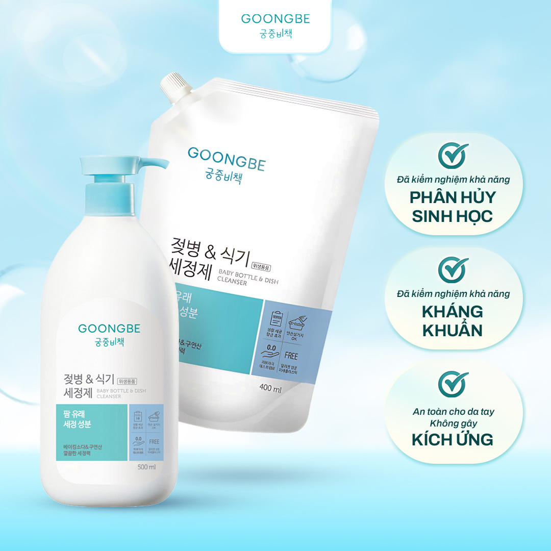 Mô tả Nước Rửa Bình Sữa Và Chén Bát Kháng Khuẩn Đậm Đặc, Thành Phần Thiên Nhiên - GOONGBE Chính Hãng Hàn Quốc - 3