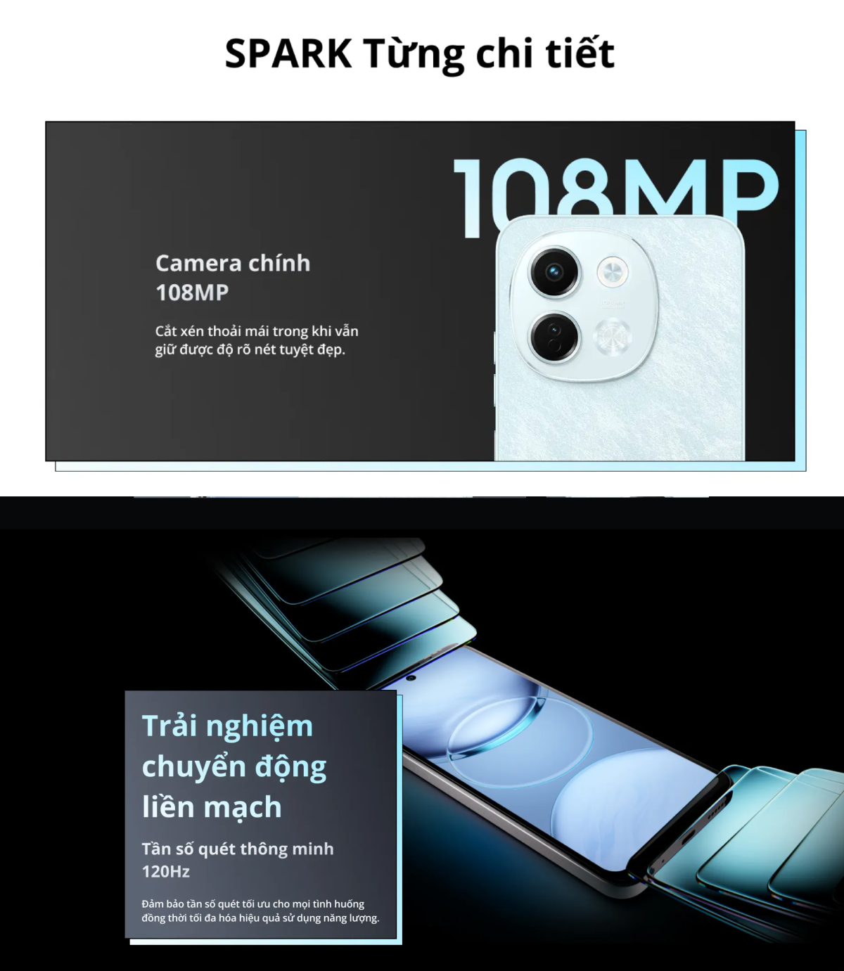 Mô tả [MỞ BÁN]Điện Thoại Tecno Spark 30 5G | (6+6)GB/128GB | Camera 108MP | Màn Hình 6.67" 120Hz | Chính Hãng - 2