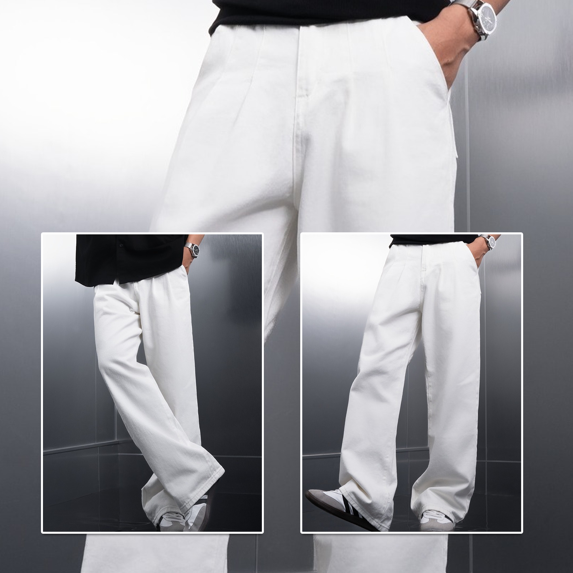 Mô tả Quần jeans dài nam REVAL ống rộng xếp ly CAPMAN CLUB, thoải mái đi học - đi làm - đi chơi - 6