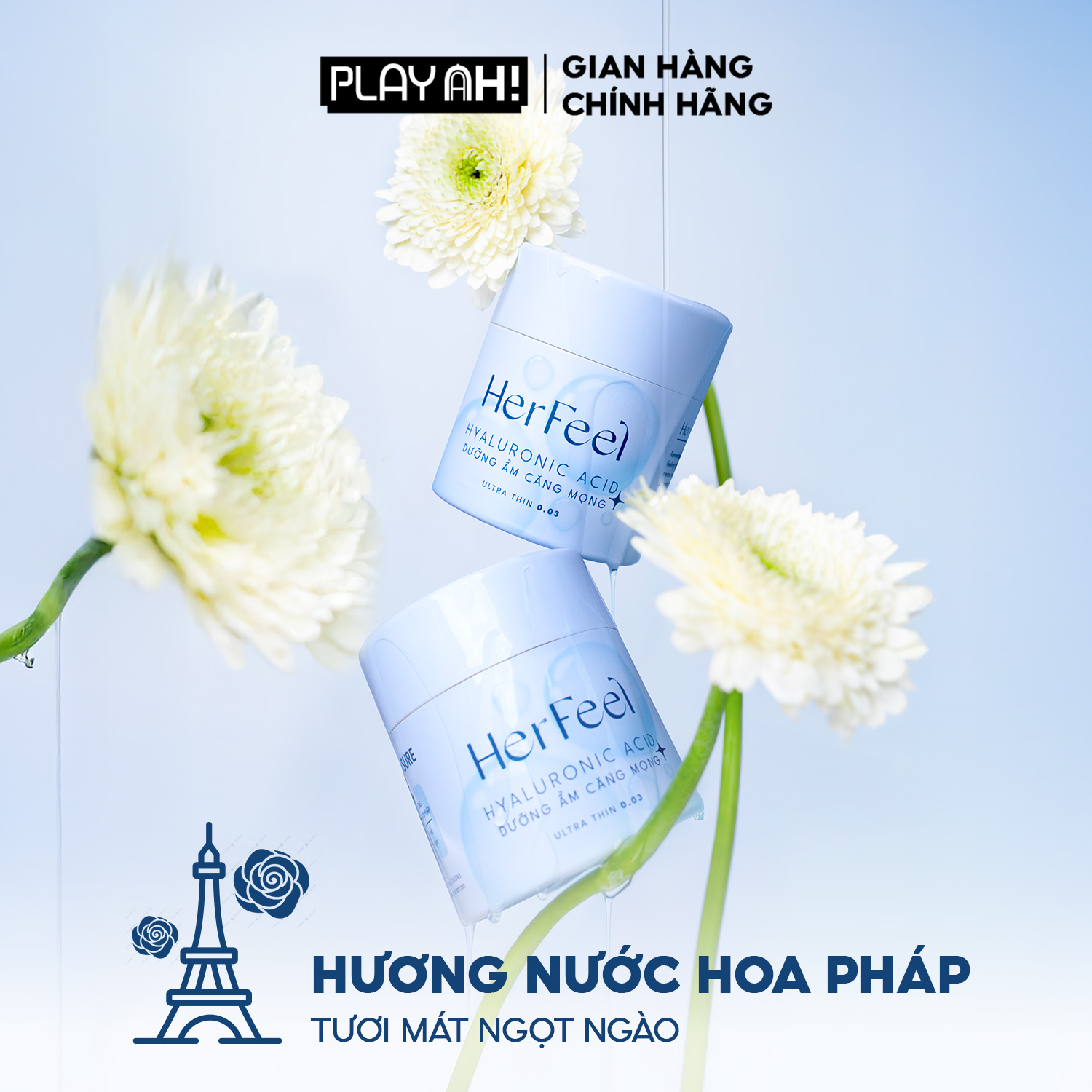 Mô tả Bao cao su dưỡng ẩm Her Feel HA Hộp 3/10 Gấp đôi gel dưỡng ẩm cao cấp - 3