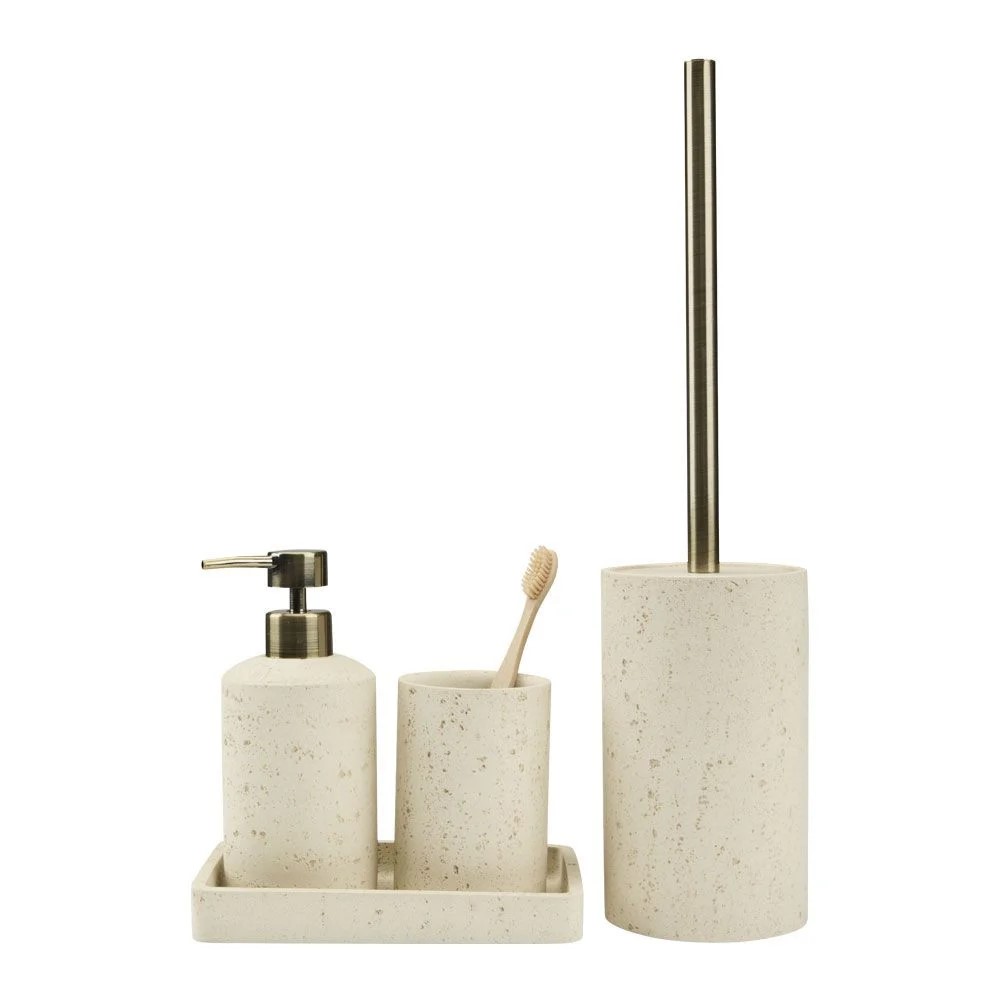 Mô tả Bộ phụ kiện phòng tắm | JYSK TORUP | Polyresin | Be | nhiều kích thước - 2