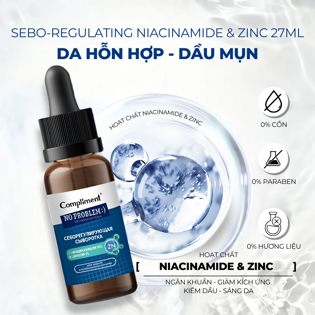 Mô tả Serum Compliment No problem AHA-BHA-PHA Giảm Mụn, Mờ Thâm, Se Lỗ Chân Lông Cho Da Dầu Mụn 27ml - 4