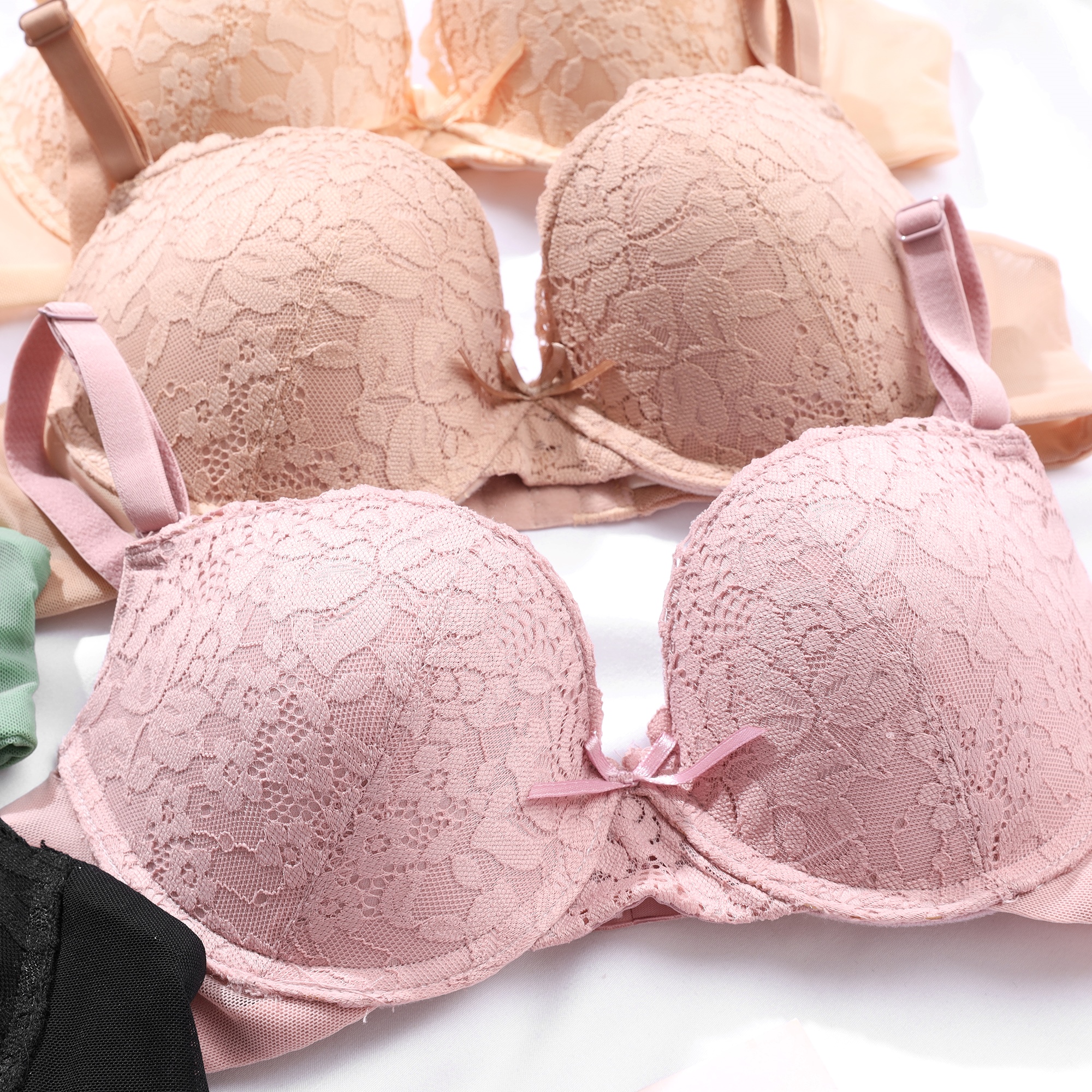 Mô tả Áo Lót Nữ Mustoto Bra Ren Phối Lưới Mút Mỏng Nhẹ Có Gọng (MA19) - 3