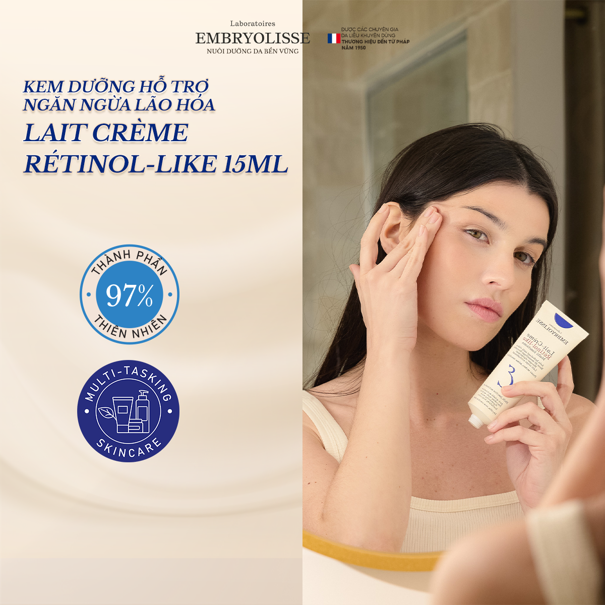 Mô tả Kem dưỡng Retinol Like Embryolisse hỗ trợ ngăn ngừa lão hóa, cải thiện nền da 15 - 75ml - 1