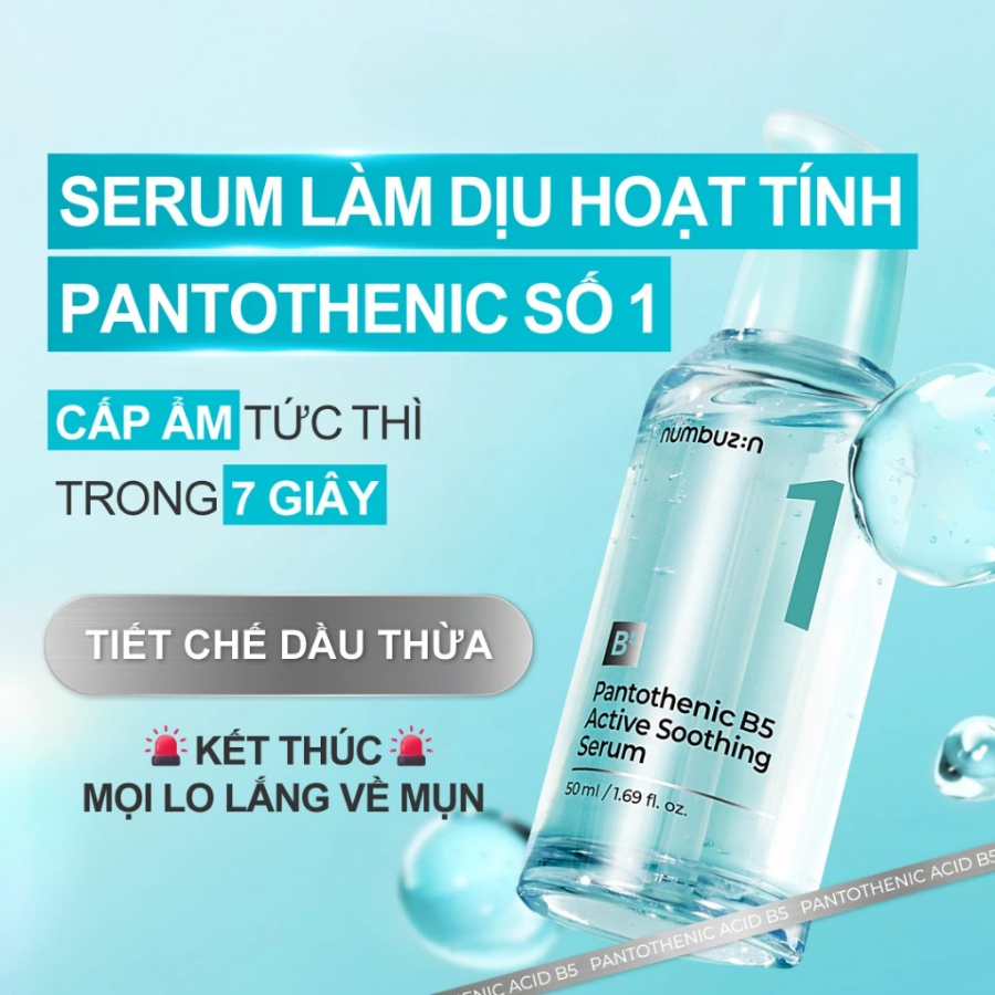 Mô tả Serum Làm Dịu Da Hoạt Tính Numbuzin Pantothenic B5 Số 1 – Phục Hồi, Dưỡng Ẩm, Làm Mềm Da (50ml) - 1