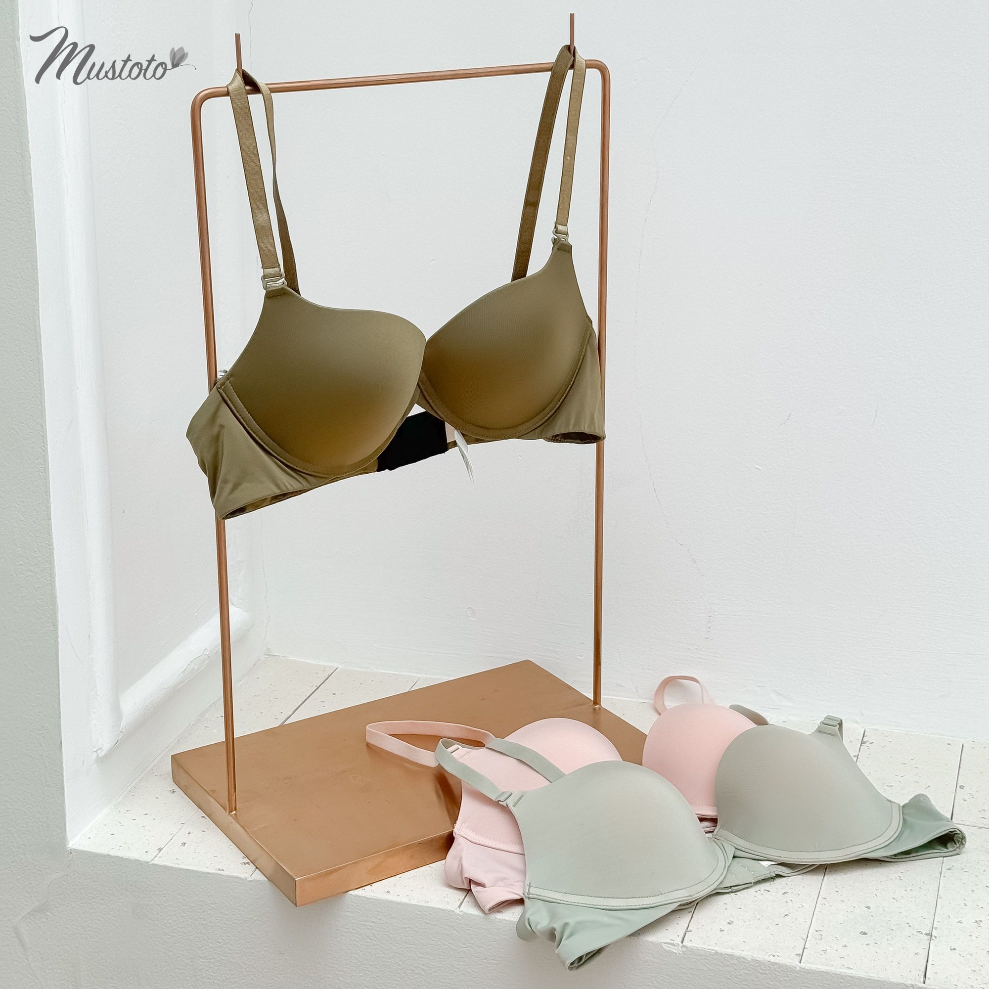 Mô tả Áo Lót Nữ Bra Mustoto Nâng Ngực Có Gọng Mút Vừa 2cm Bra Hop (MA26) - 2